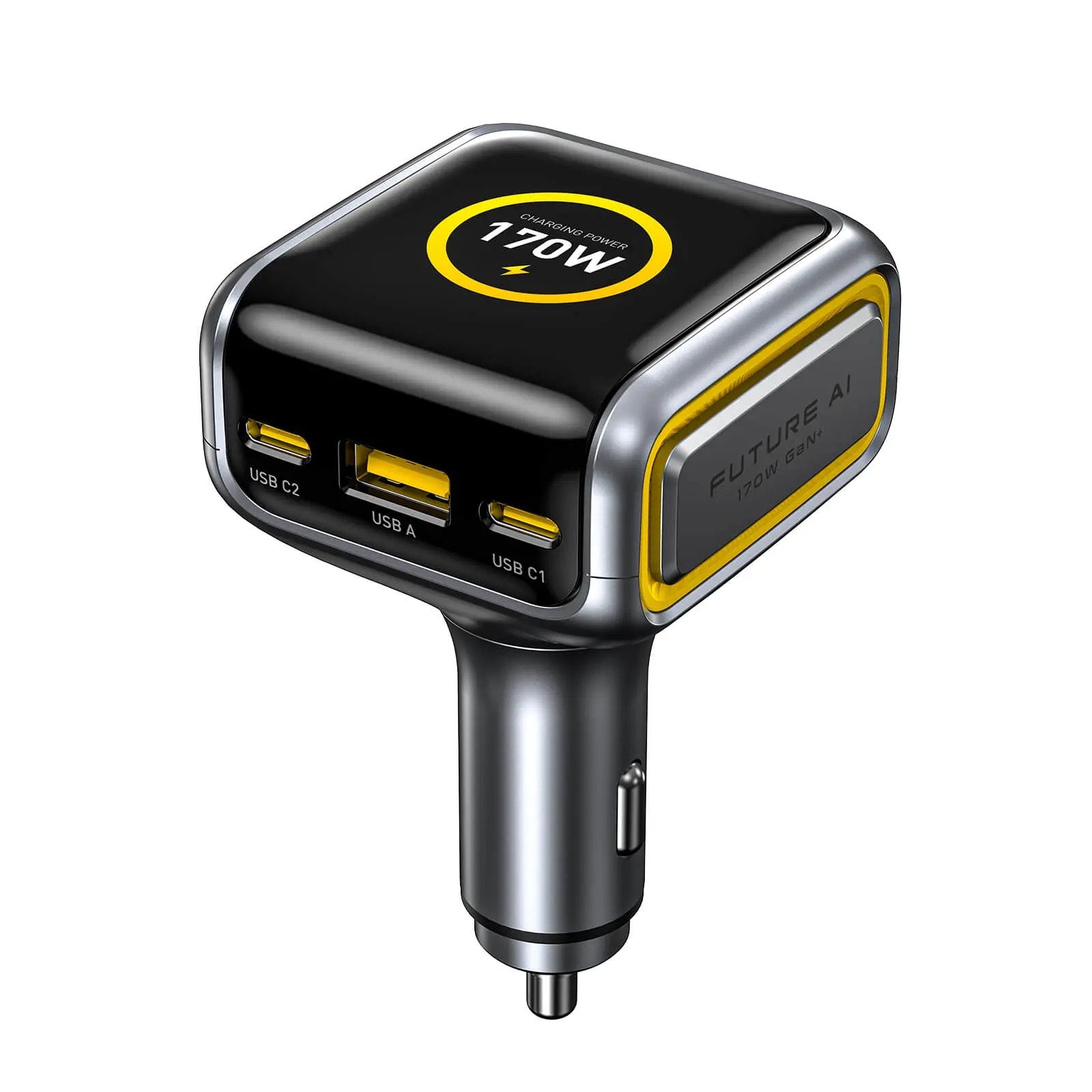 AOHI THE FUTURE AI PD GAN+ 170W 3-Port LED Display Fast Car Charger AOHi