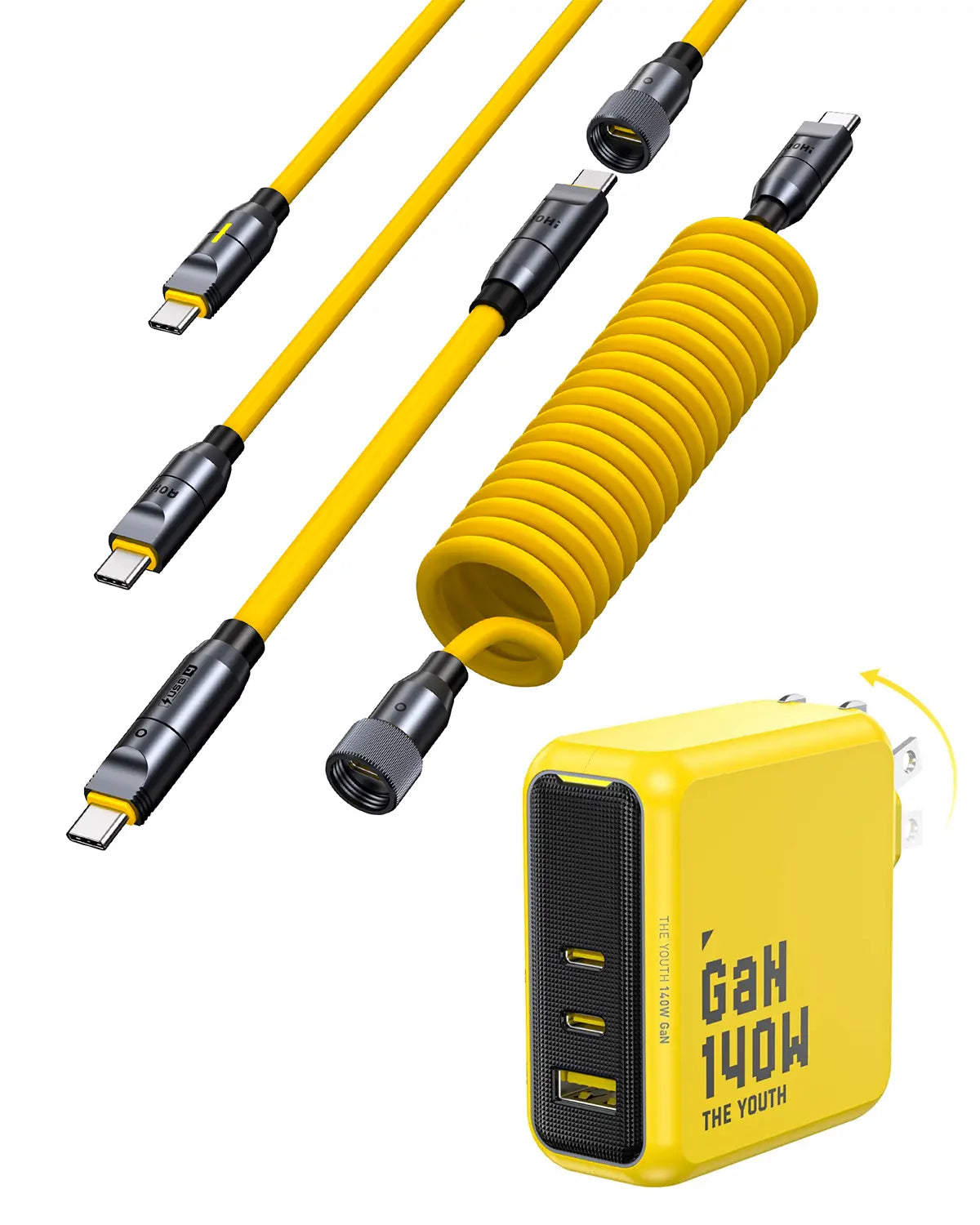 AOHI The Future PRO Creative Power Cable Set with 140W GaN+ YOUTH Fast Charger (40Gbps/ 240W/ 8K) AOHI Tech