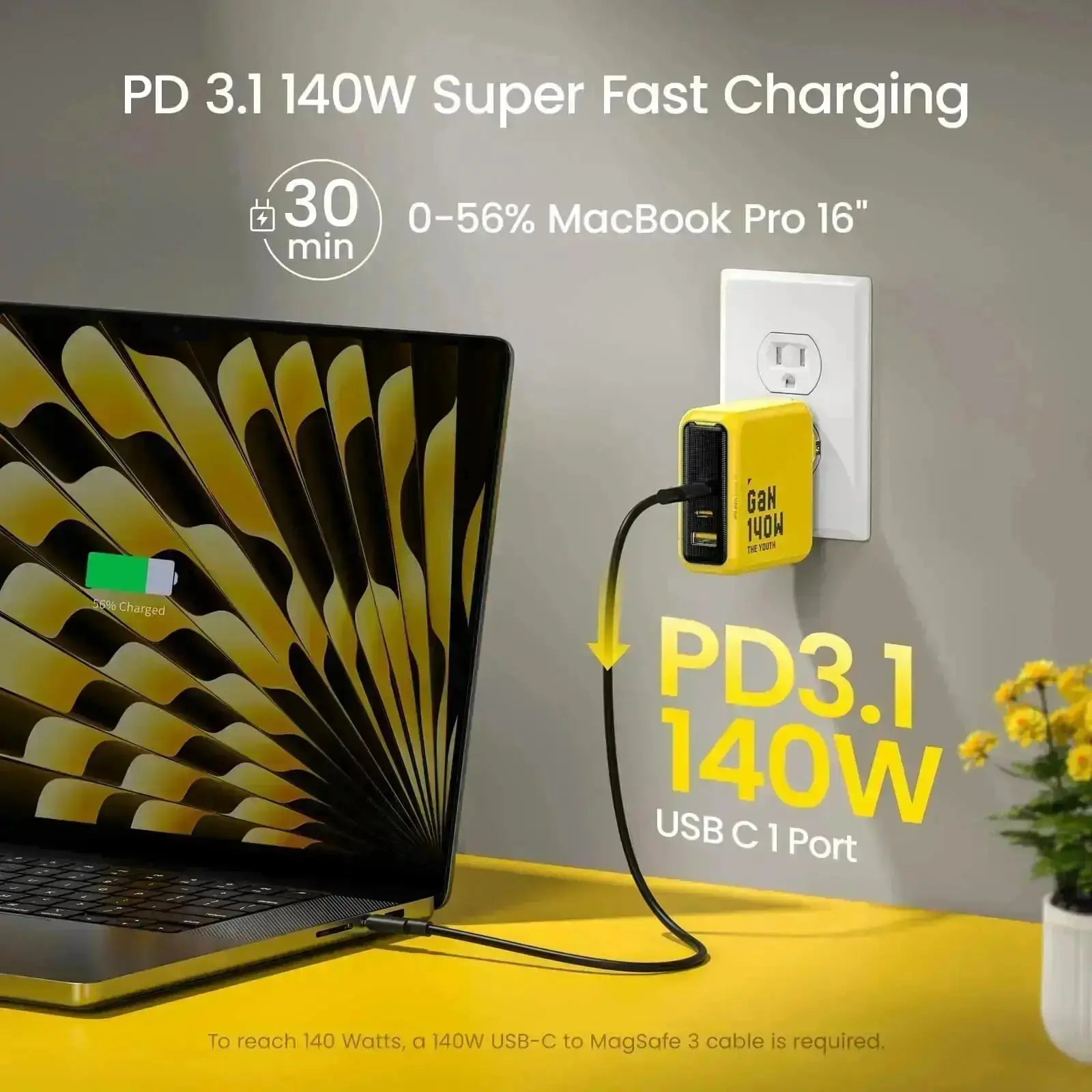 AOHI 140W PD3.1 GaN 3-Port Fast Charger (The Youth)