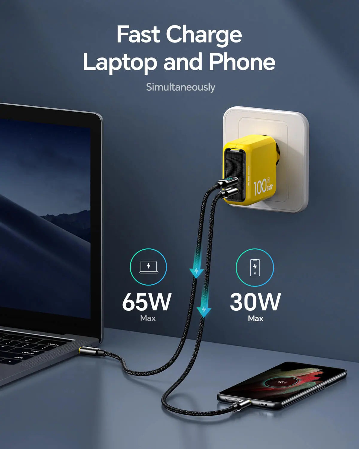 AOHI Magcube 100W GAN+ 2-Port Mini Fast Charger (EU) - AOHi