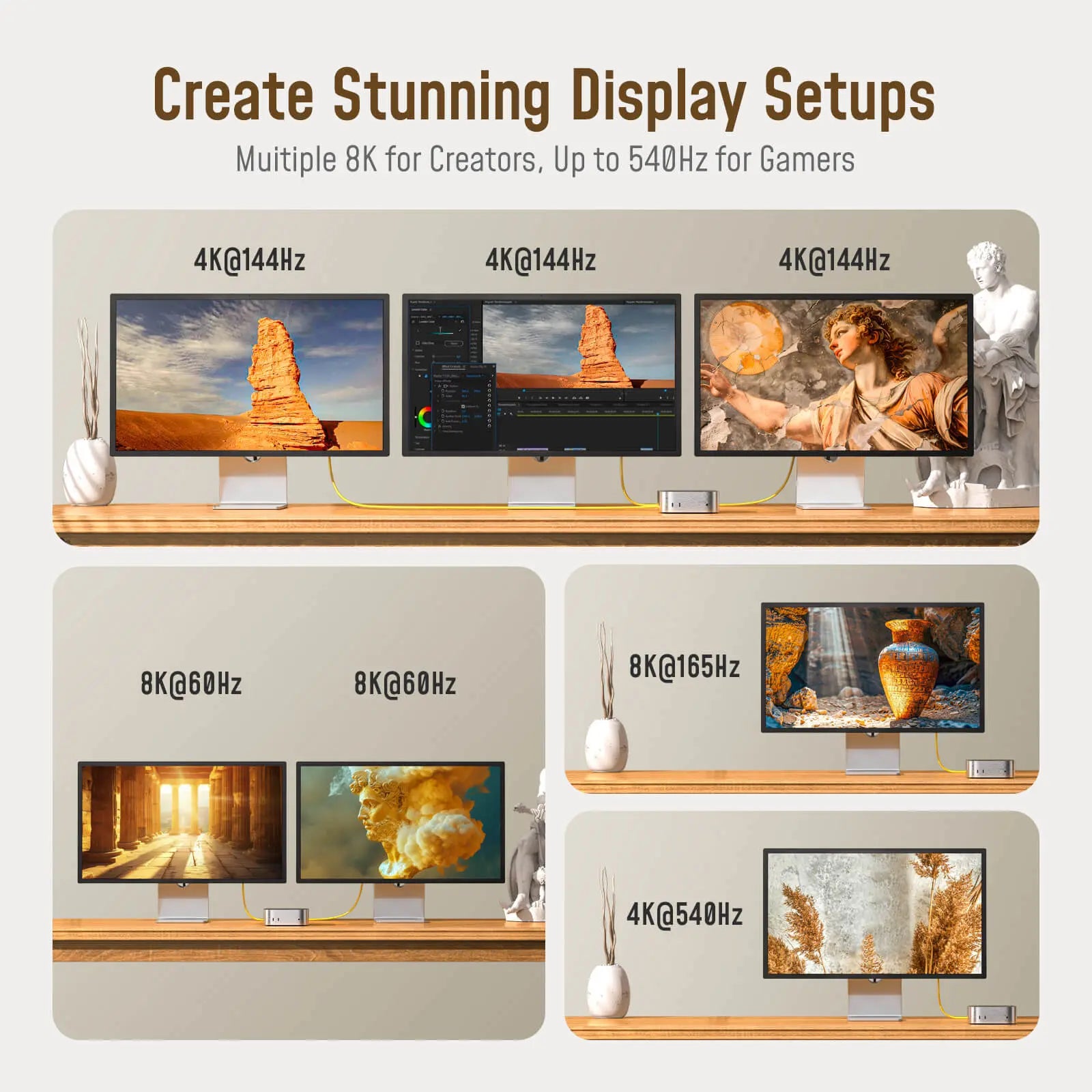 AOHI THE FUTURE Adonis USB4 2.0 240W LED Display USB-C to USB-C Cable 3.3ft (120Gbps/ 8K/ PD3.1) AOHi