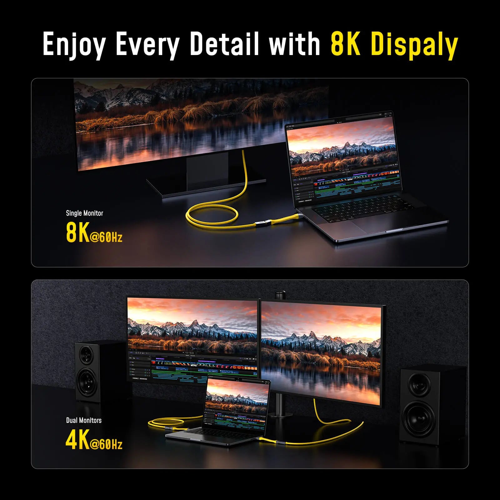 AOHI The Future 4-In-1 Splicable USB4 PD 3.1 Racing Cable Set (40Gbps/ 240W/ 8K)