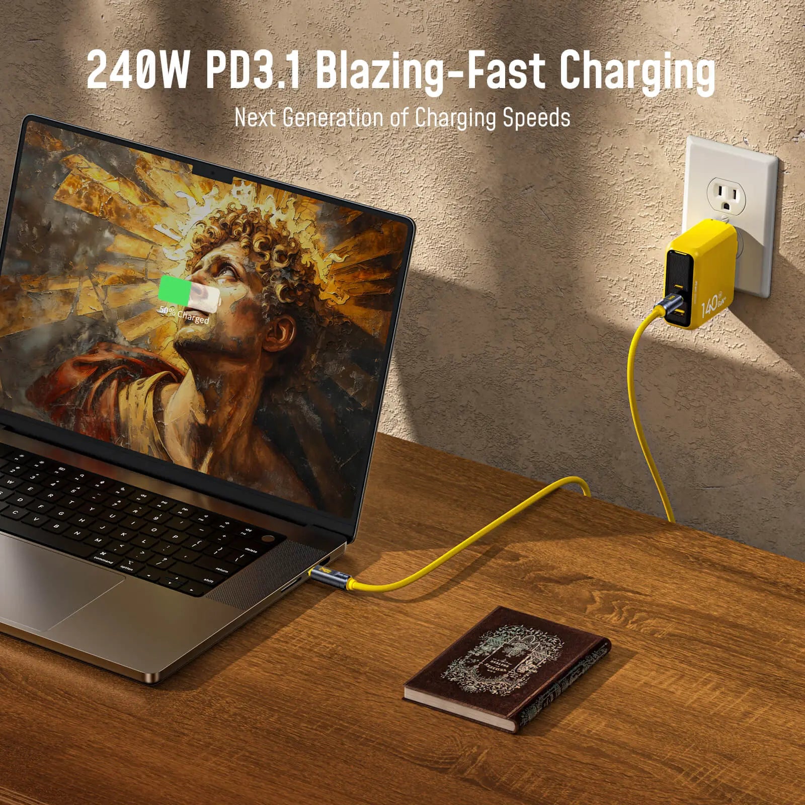 AOHI THE FUTURE Adonis USB4 2.0 240W LED Display USB-C to USB-C Cable 3.3ft (120Gbps/ 8K/ PD3.1) AOHi