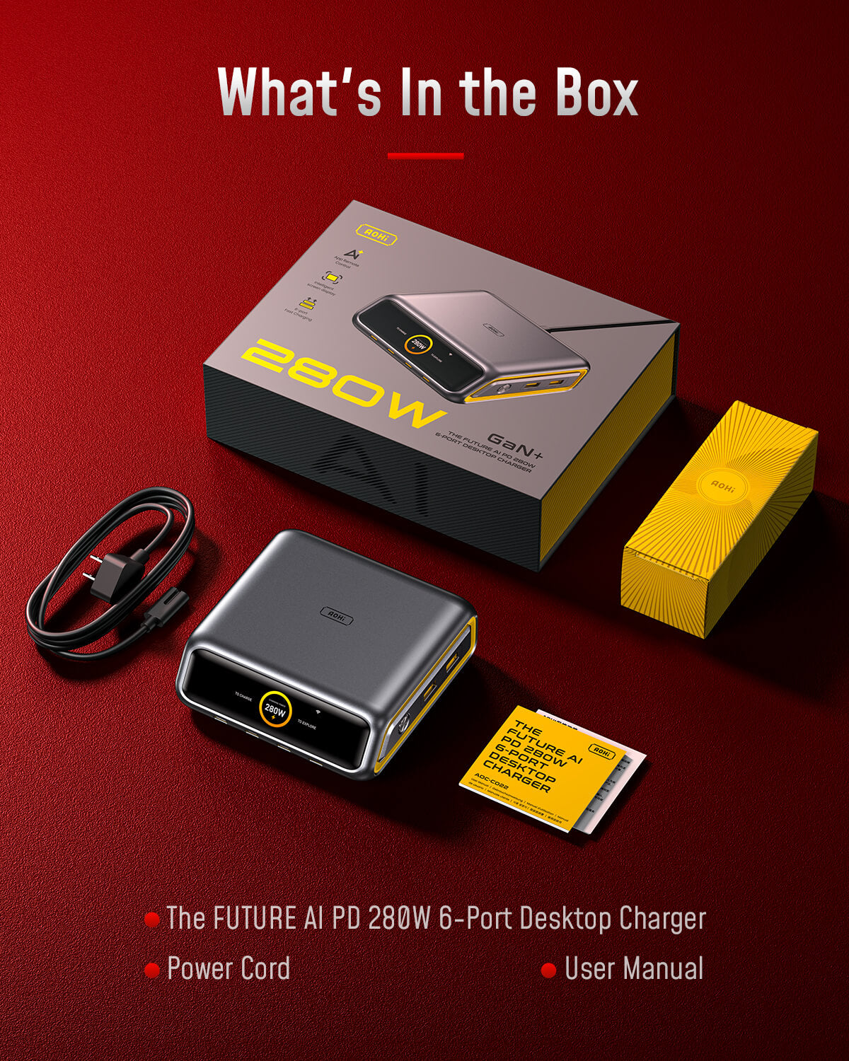 AOHI The Future AI PD3.2 280W 6-Port Desktop Charging Station (US/EU/UK/AU) - AOHi