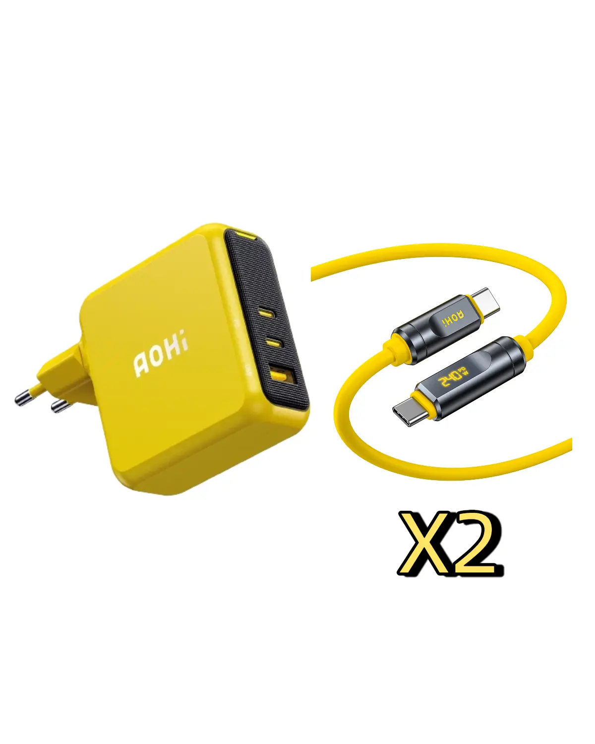AOHI Magcube Pro 140W GaN+ 2 USBC and 1 USBA Fast Charger (EU) AOHi