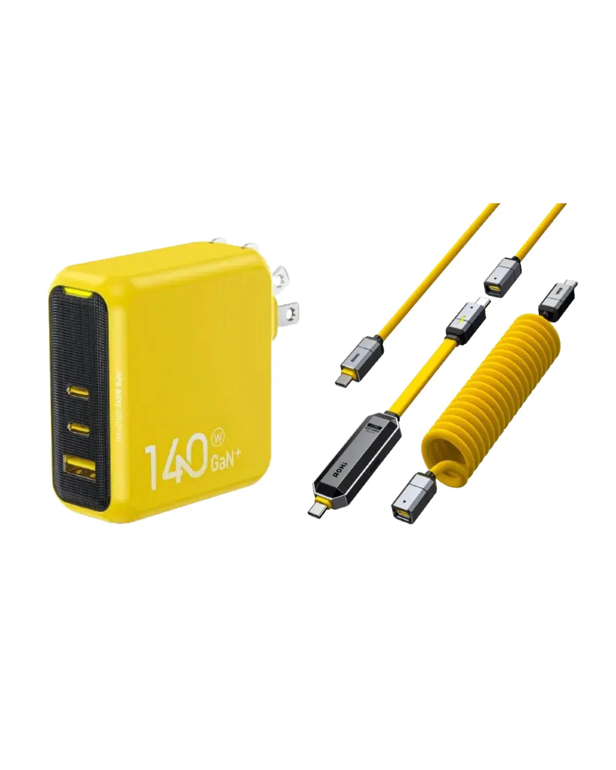 AOHI Magflash Charging & Data Storage Cable Set (512GB/ 240W/ 1000MB/s)with Magcube Pro 140W GaN+ Fast Charger AOHi