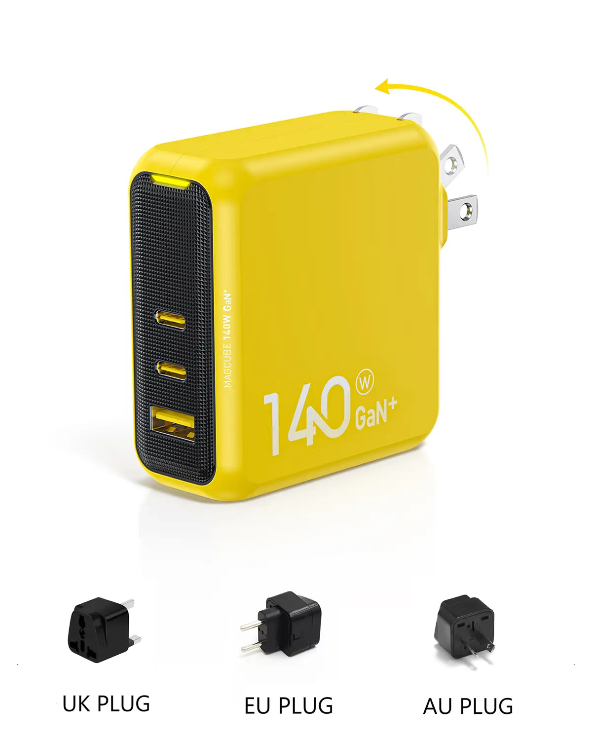 AOHI Magcube Pro 140W GaN+ 2 USBC and 1 USBA Fast Charger (EU/UK/AU) AOHi