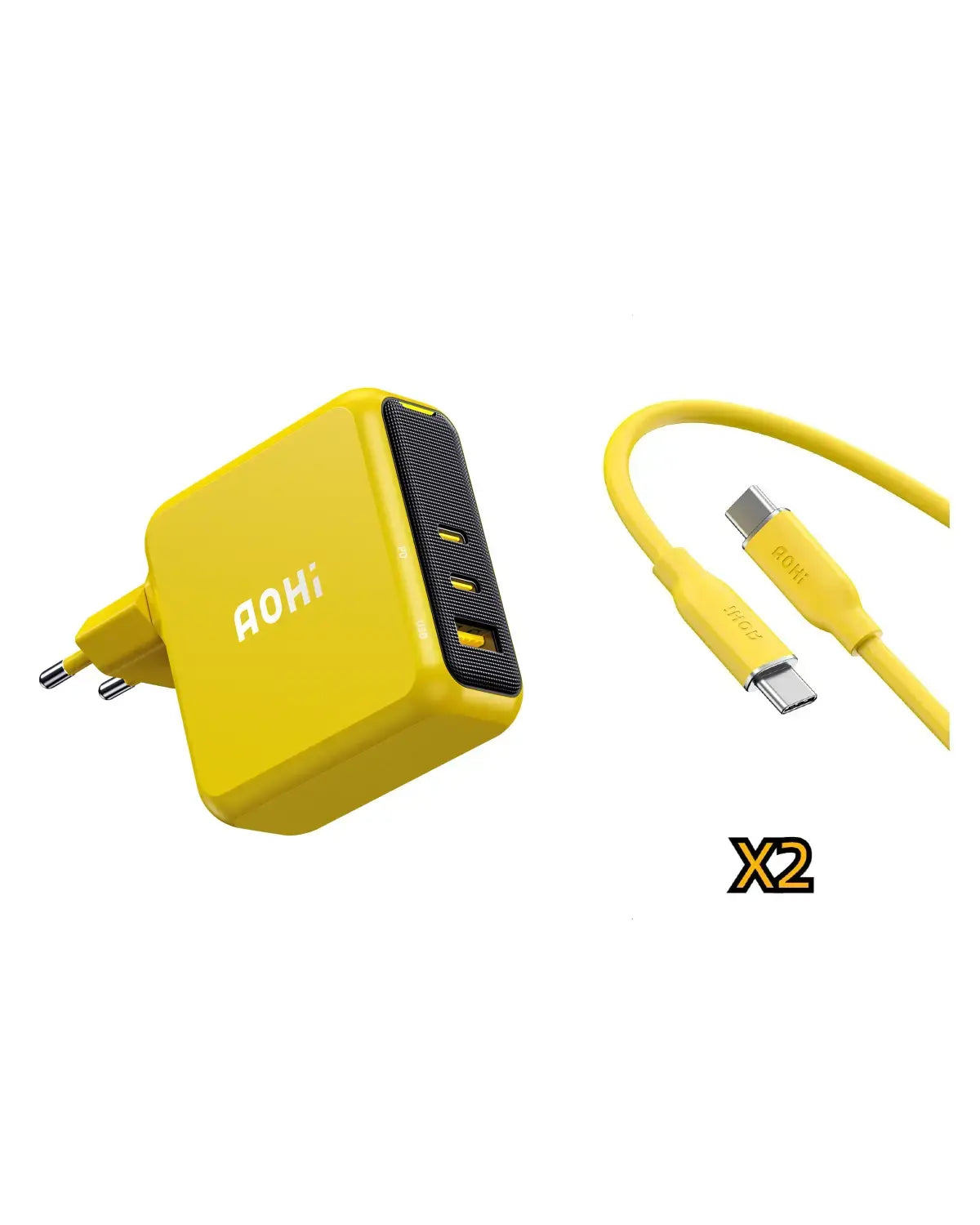 AOHI Magcube Pro 140W GaN+ Fast Charger with 140W USB C to USB C Silky Cable (EU) - AOHi