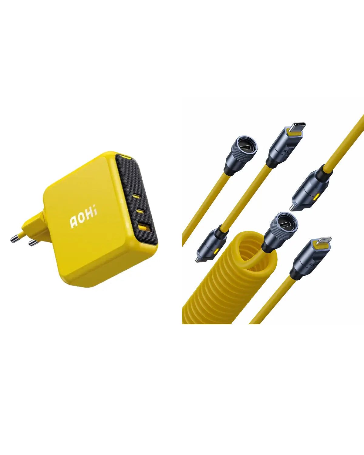AOHI Magcube Pro 140W GaN+ Fast Charger with 240W Future Power Cable Set (Rubber) ONLY SOLD IN US AOHi