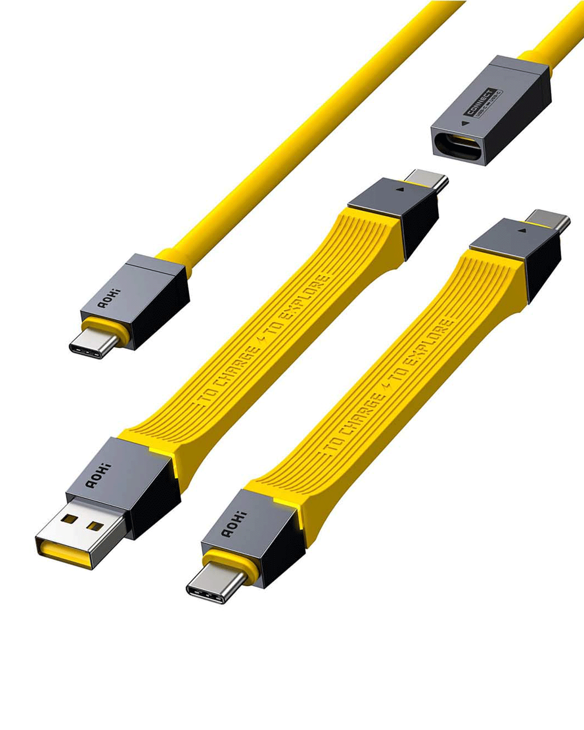 AOHI The Future 4-In-1 Splicable USB4 PD 3.1 Racing Cable Set (40Gbps/ 240W/ 8K) - AOHi