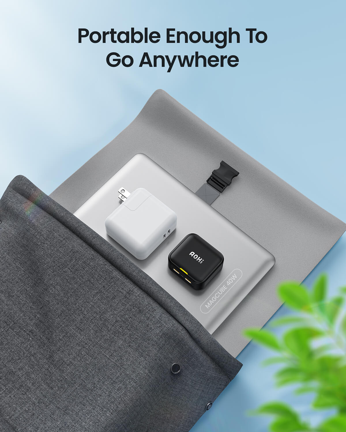 AOHI MAGCUBE 40W FOLDABLE DUAL-PORT PD CHARGER