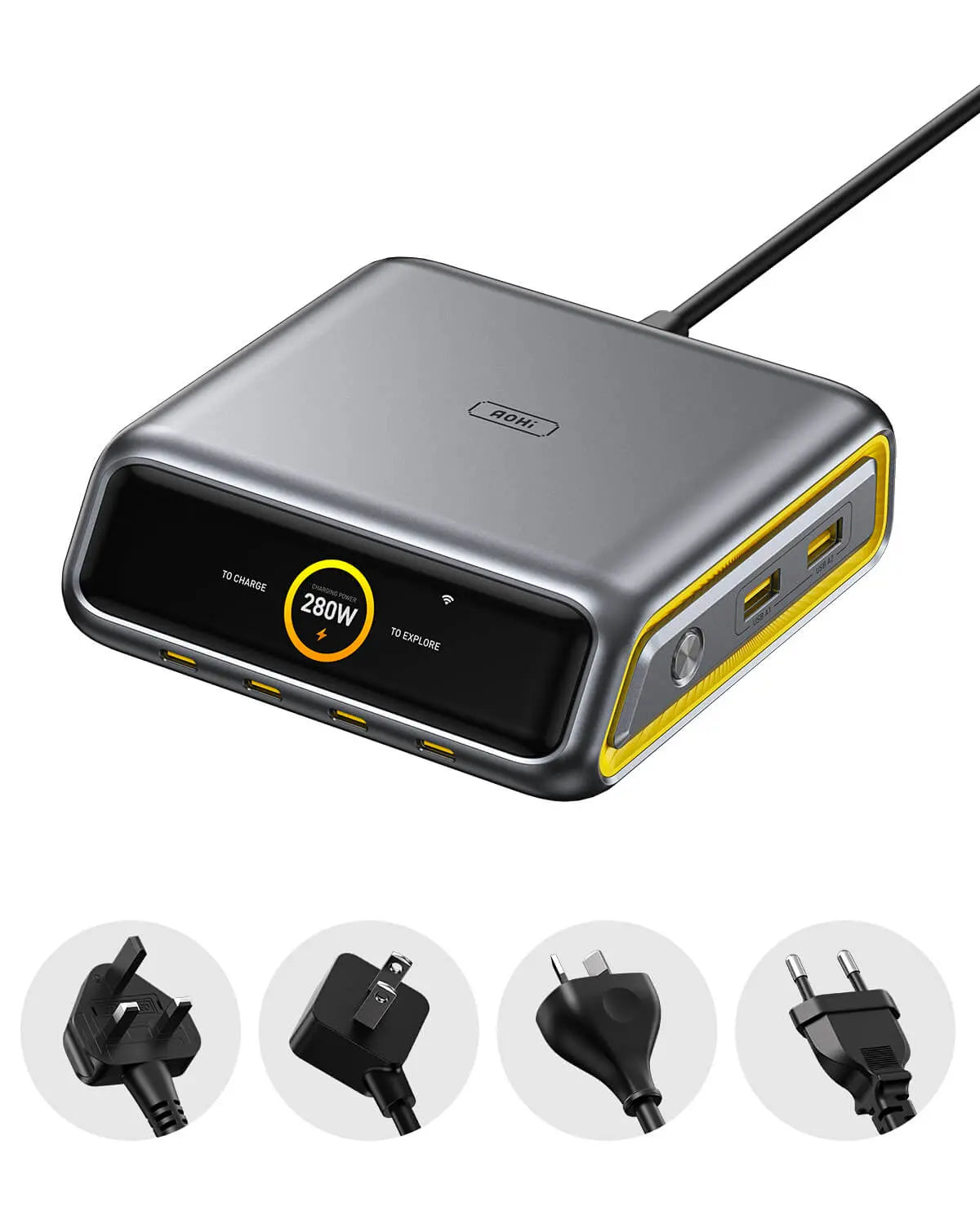 AOHI The Future AI PD3.2 280W 6-Port Desktop Charging Station (US/EU/UK/AU) - AOHi