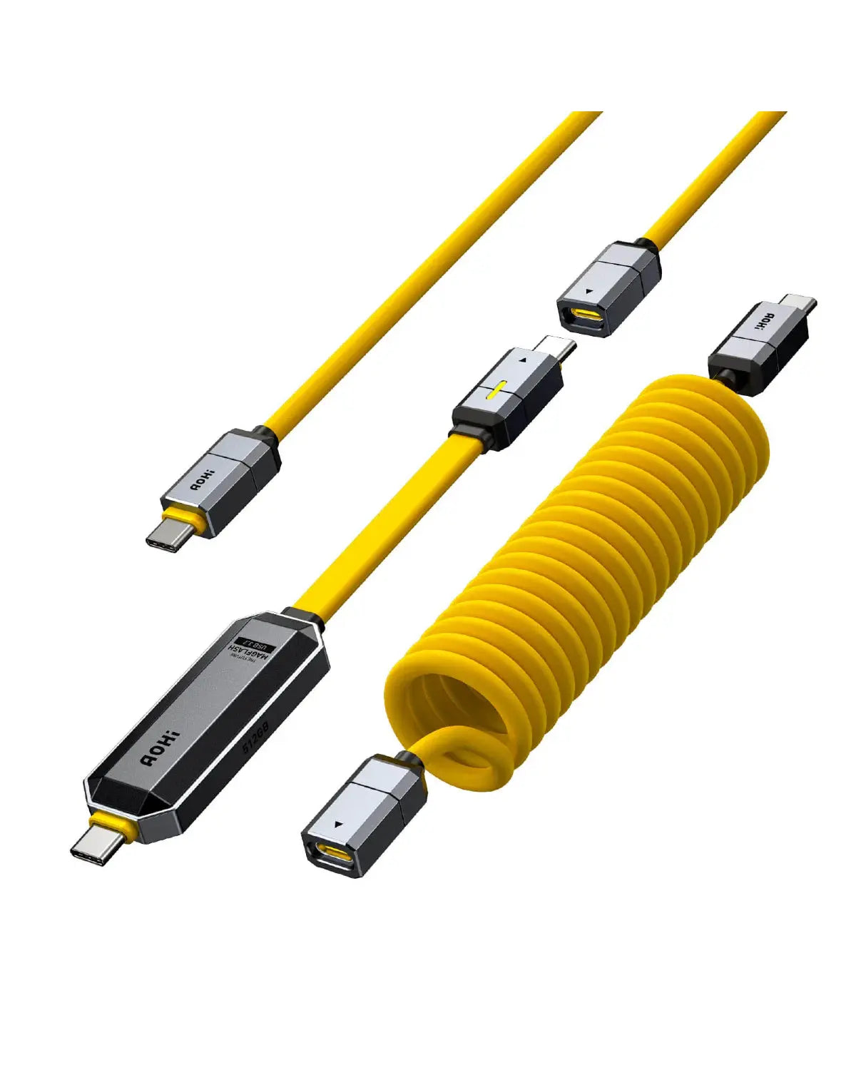 [NEW] AOHI The Future Magflash 2-in-1 Charging & Data Storage Cable Set (512GB/ 240W/ 1000MB/s) AOHI