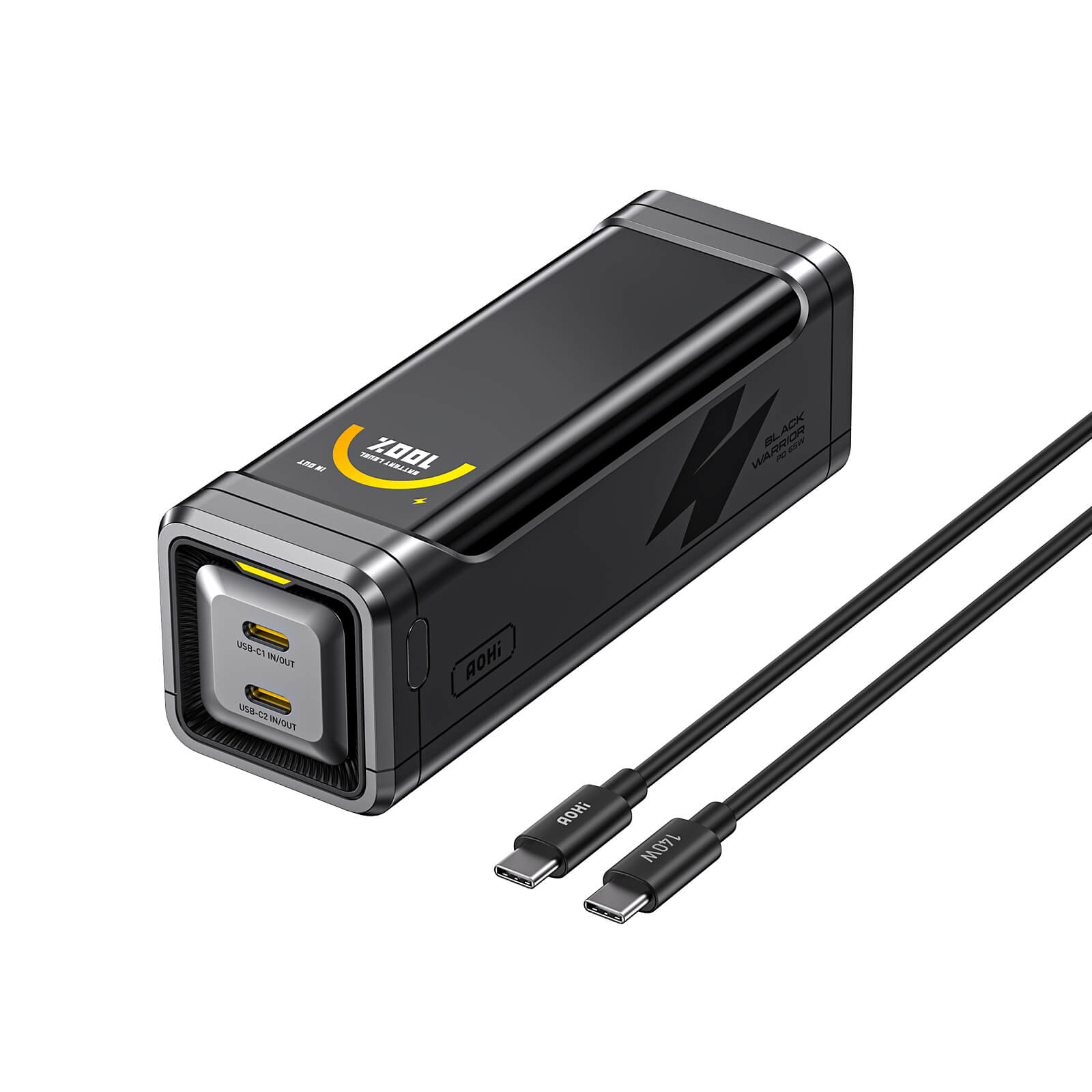 [NEW] AOHI The BLACK WARRIOR 10,000mAh 65W PD3.0 LED Display Power Bank with 240W C-C Cable
