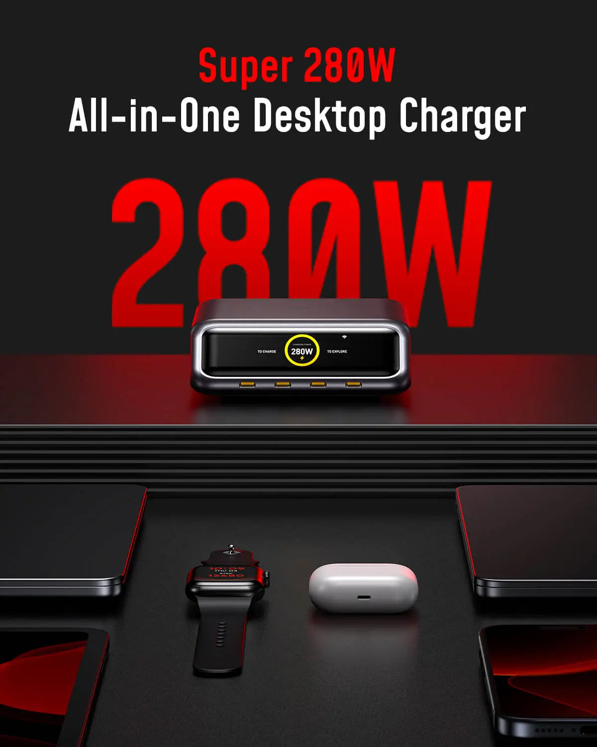 AOHI The Future AI PD3.2 280W 6-Port Desktop Charging Station (US/EU/UK/AU) - AOHi