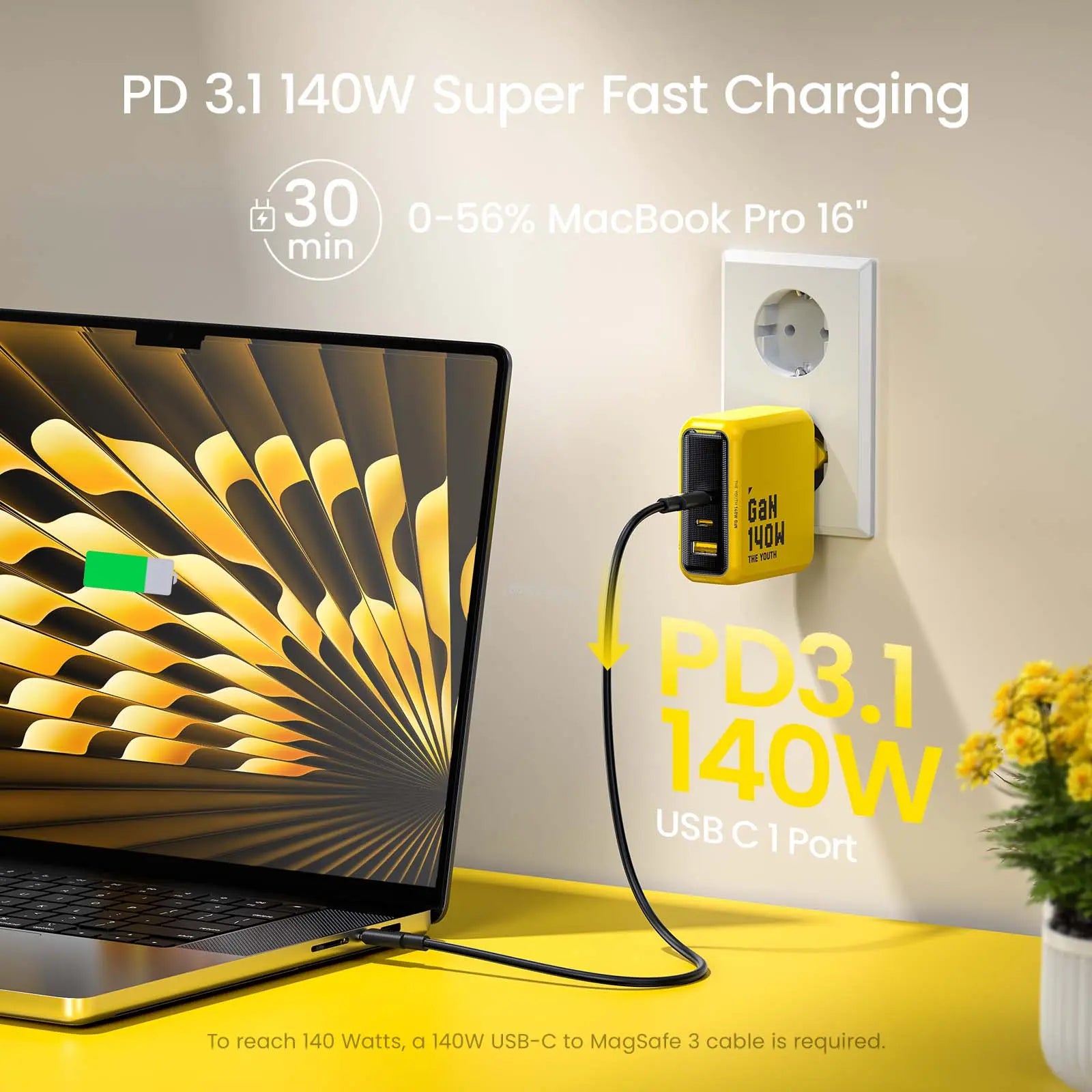 AOHI The Youth 140W PD3.1 GaN 3-Port Fast Charger (EU) AOHi