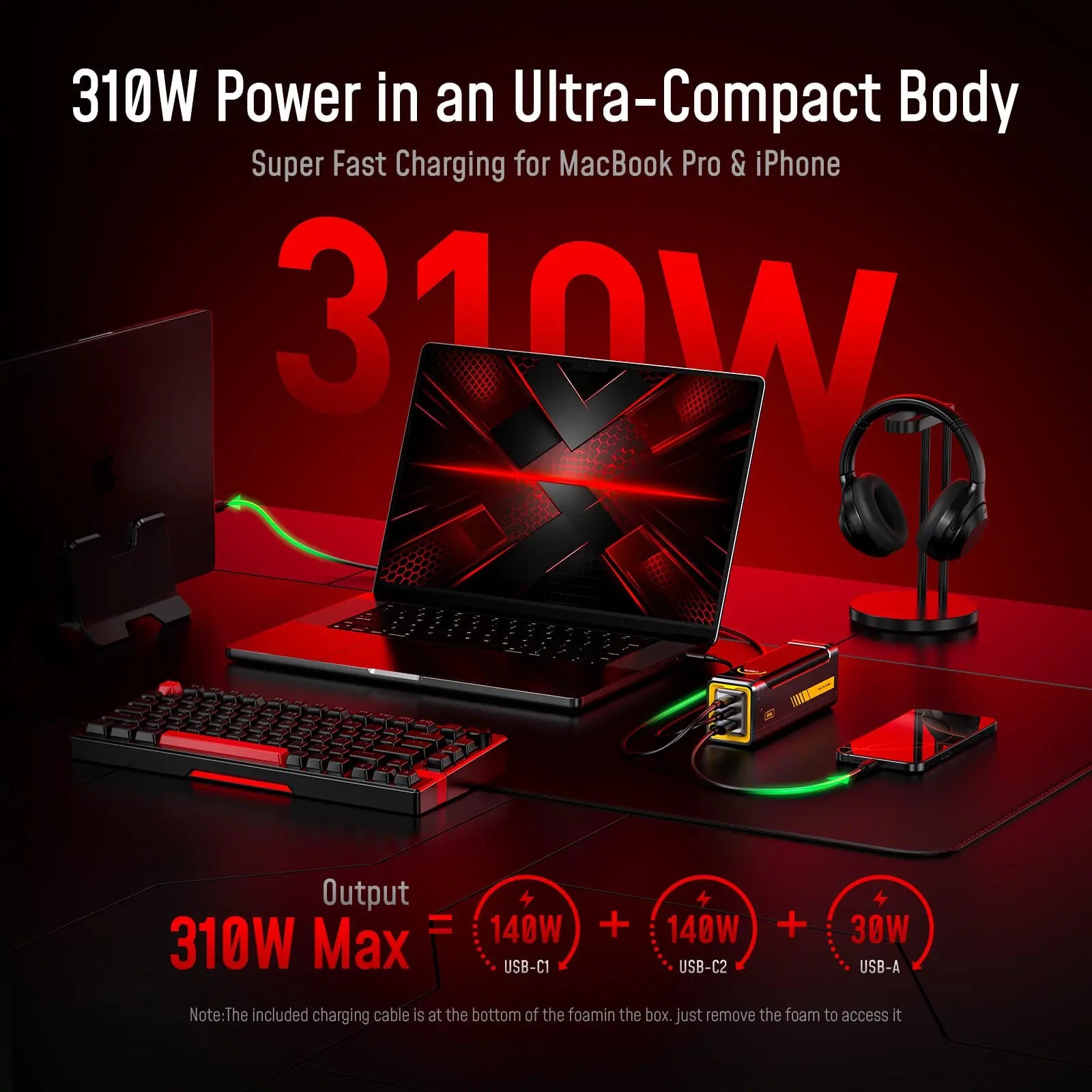 [NEW] AOHI The Future Starship Pro PD3.1 310W 20,000mAh LED Display Power Bank with 140W C-C Cable AOHI