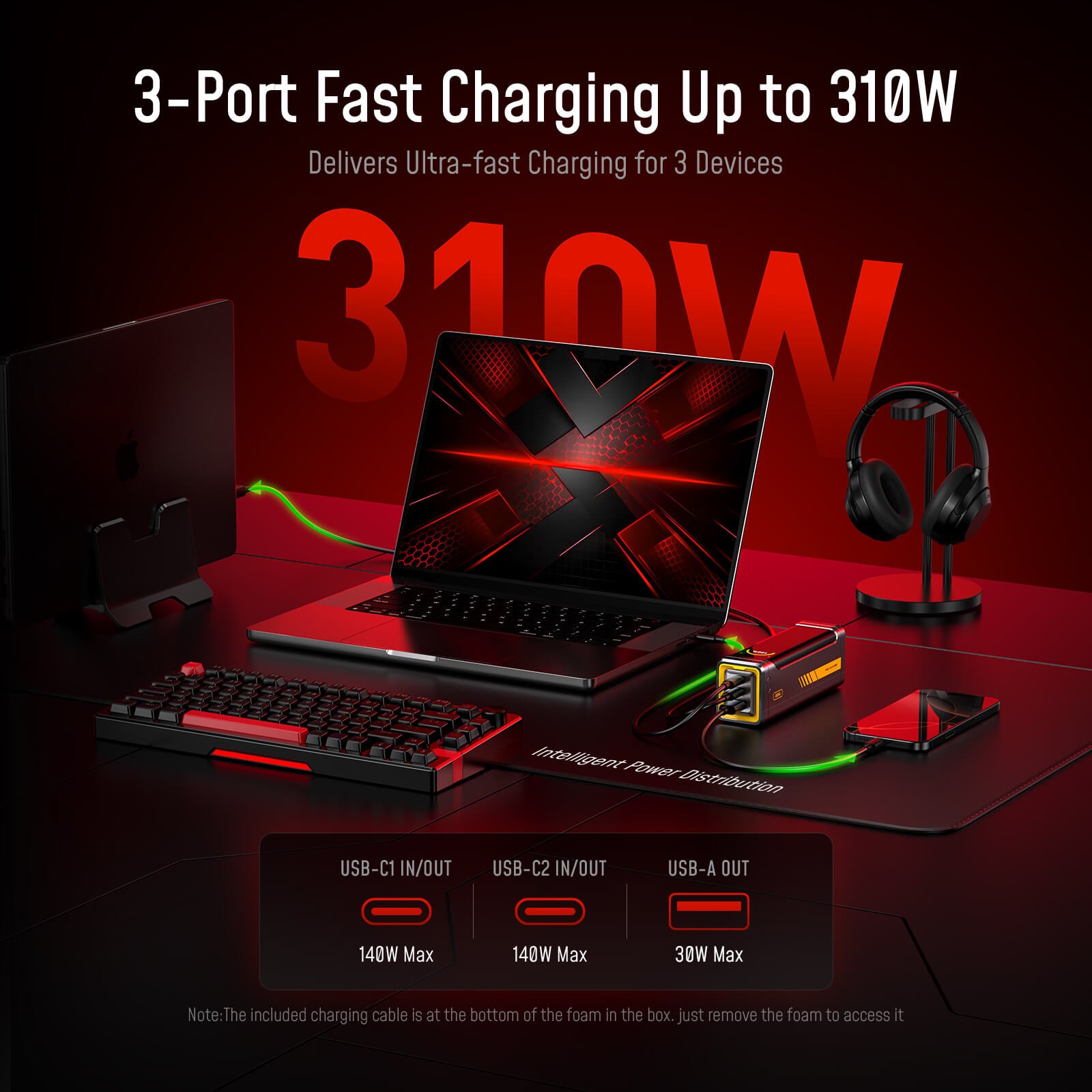 [NEW] AOHI The Future Starship Pro PD3.1 310W 20,000mAh LED Display Power Bank with 140W C-C Cable