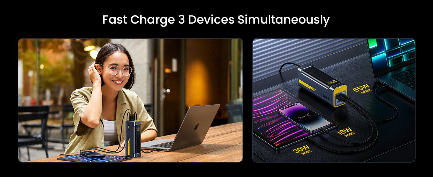 AOHI Starship 40000mAh Power Bank 140W Charger with USB-C to USB-C Cable, 2-in-1 Charging Station + Power Bank 27 AOHI Starship 40000mAh Power Bank 140W Charger with USB-C to USB-C Cable, 2-in-1 Charging Station + Power Bank 4