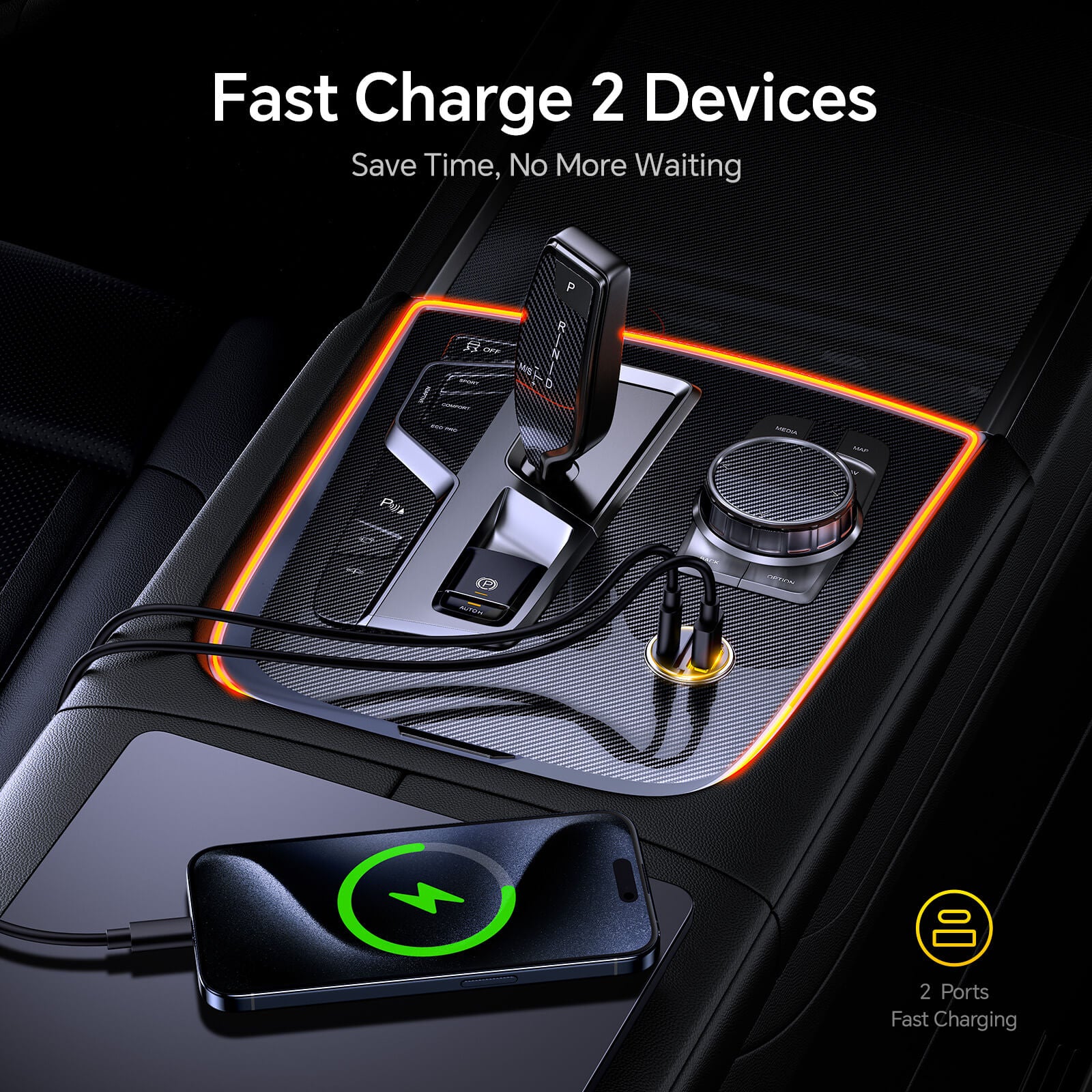 AOHI SUPERAUTO PD 45W Fast Car Charger (USB-C & USB-A)