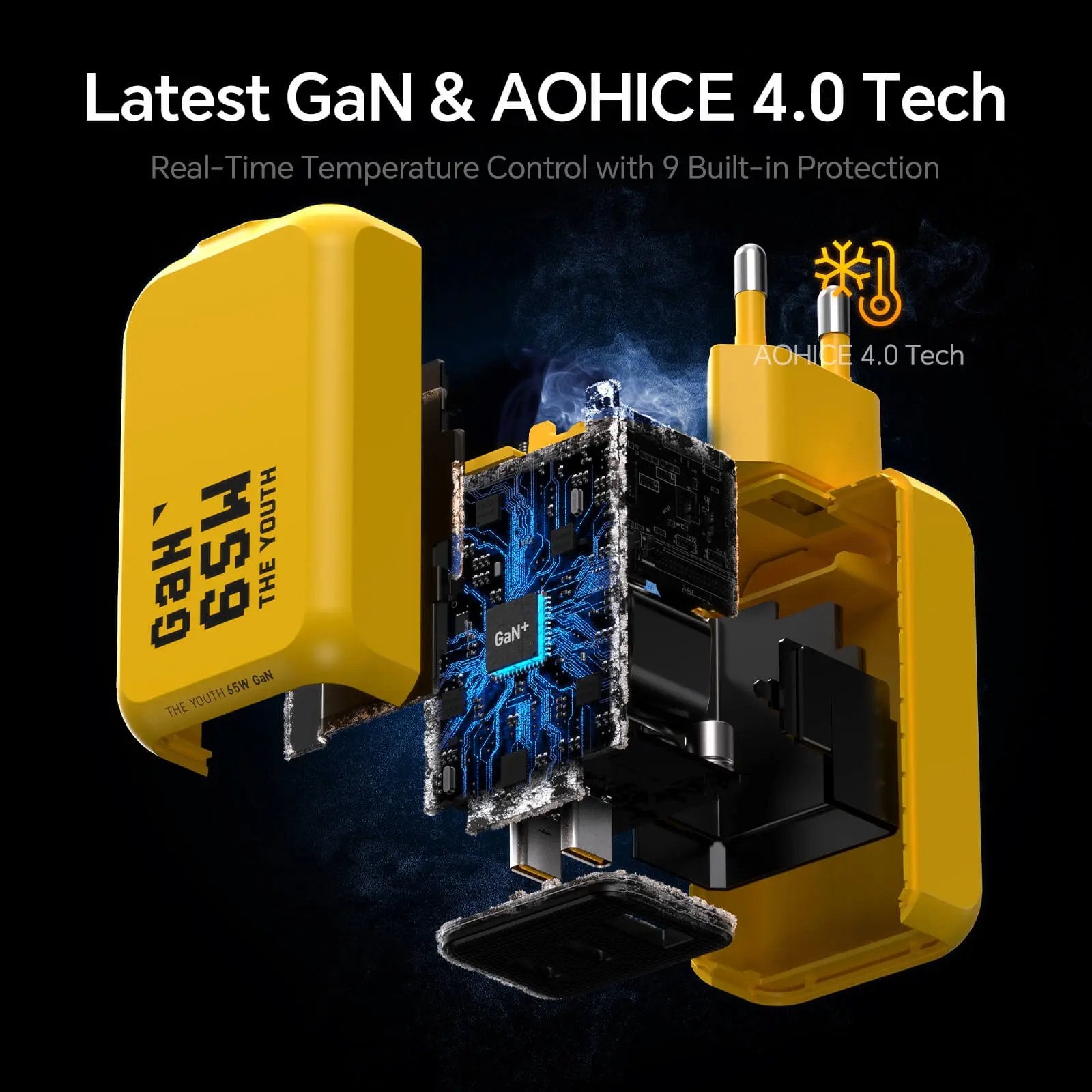 AOHI THE YOUTH PD/ PPS 65W GAN 3-Port Foldable Charger (EU) AODA INTERNATIONAL LIMITED