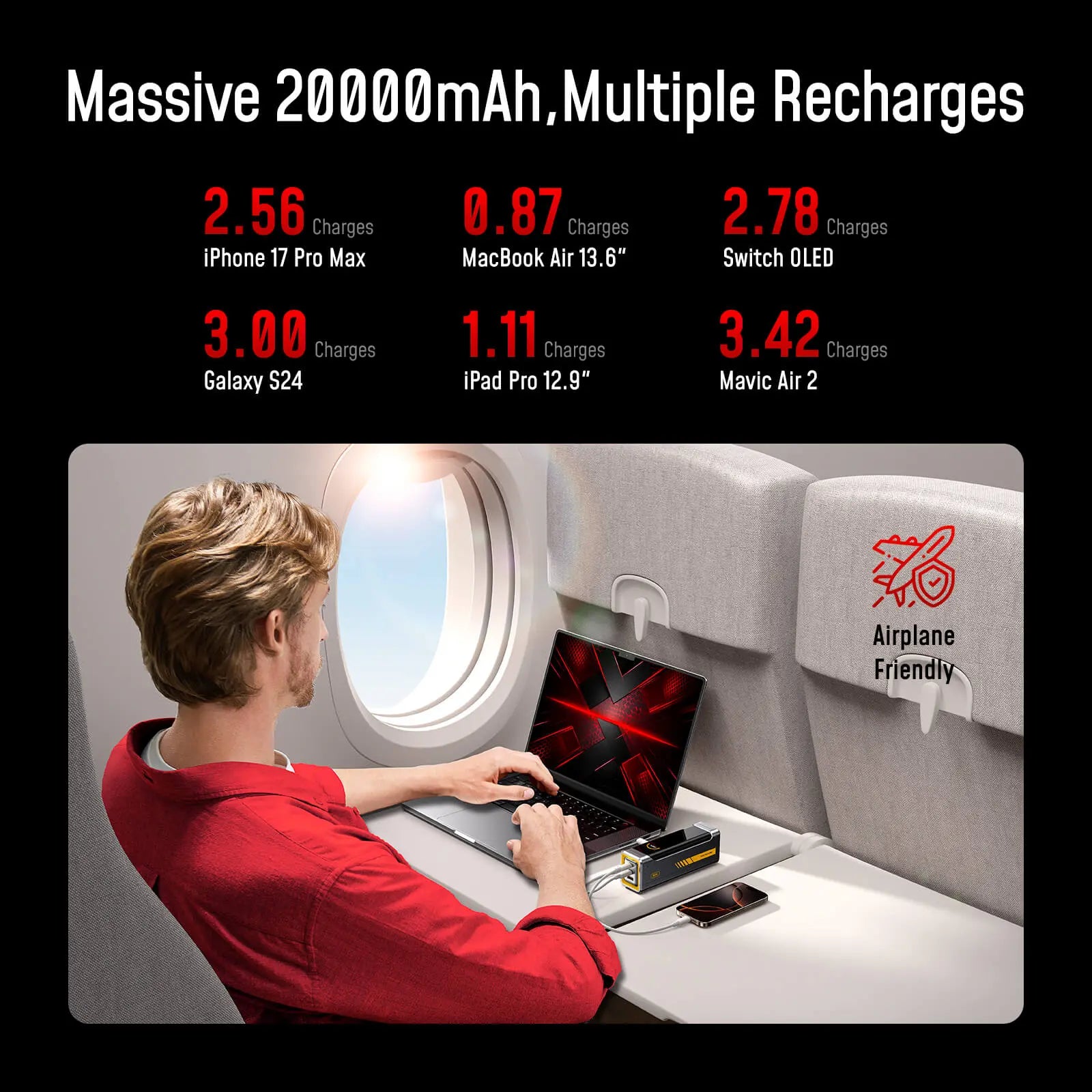 [NEW] AOHI The Future Starship Pro PD3.1 310W 20,000mAh LED Display Power Bank with 140W C-C Cable AOHI