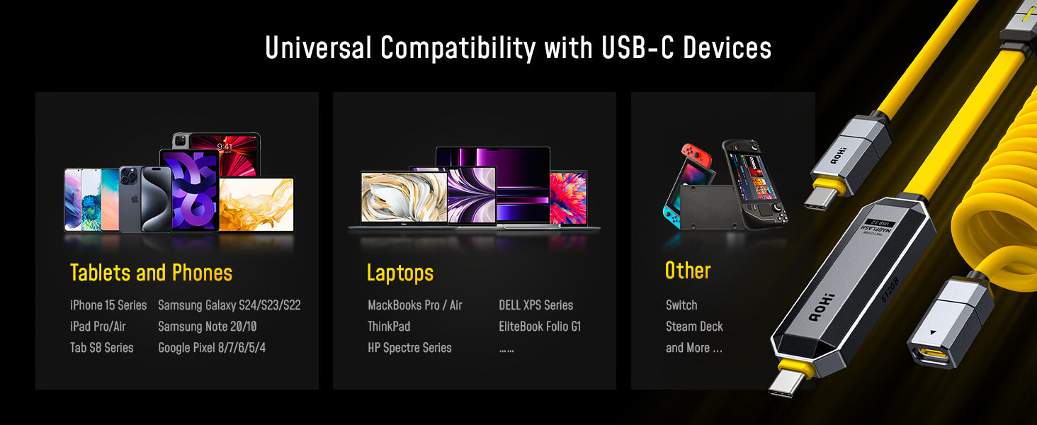 AOHI The Future Magflash 2-in-1 Charging & Data Storage Cable Set (512GB/ 240W/ 1000MB/s) 24 AOHI The Future Magflash 2-in-1 Charging & Data Storage Cable Set (512GB/ 240W/ 1000MB/s) 7