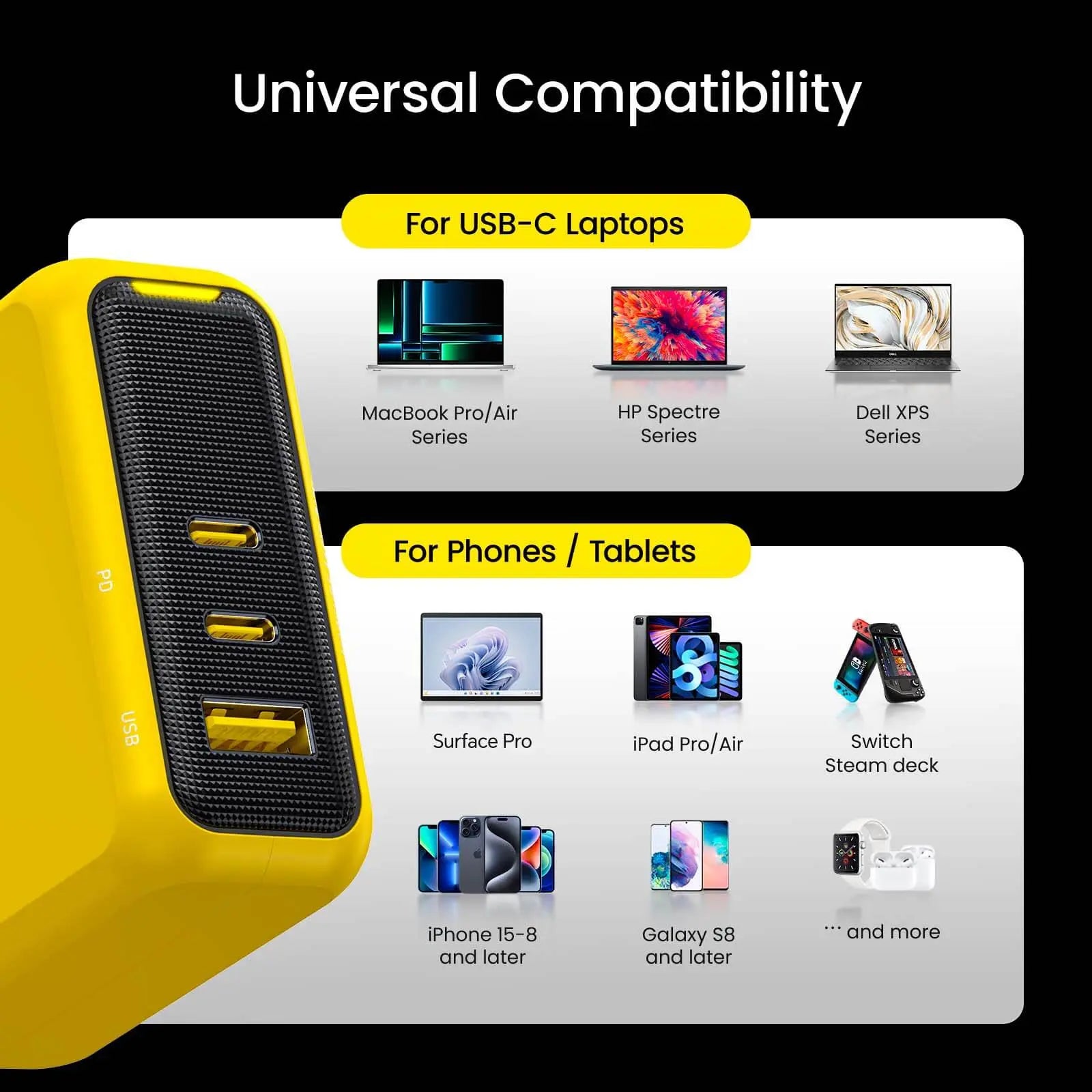 AOHI Magcube Pro 140W GaN+ 2 USBC and 1 USBA Fast Charger (EU) AOHi