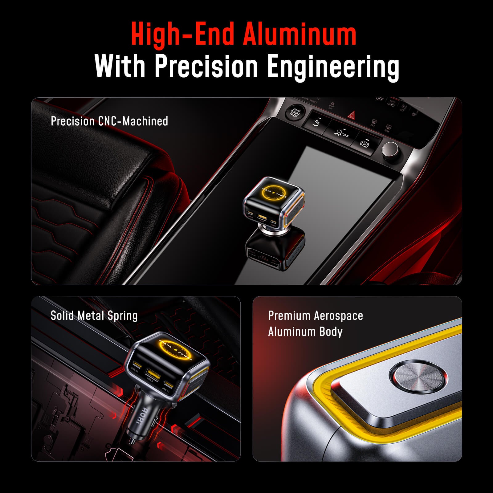 [NEW] AOHI THE FUTURE AI PD GAN+ 170W 3-Port LED Display Fast Car Charger