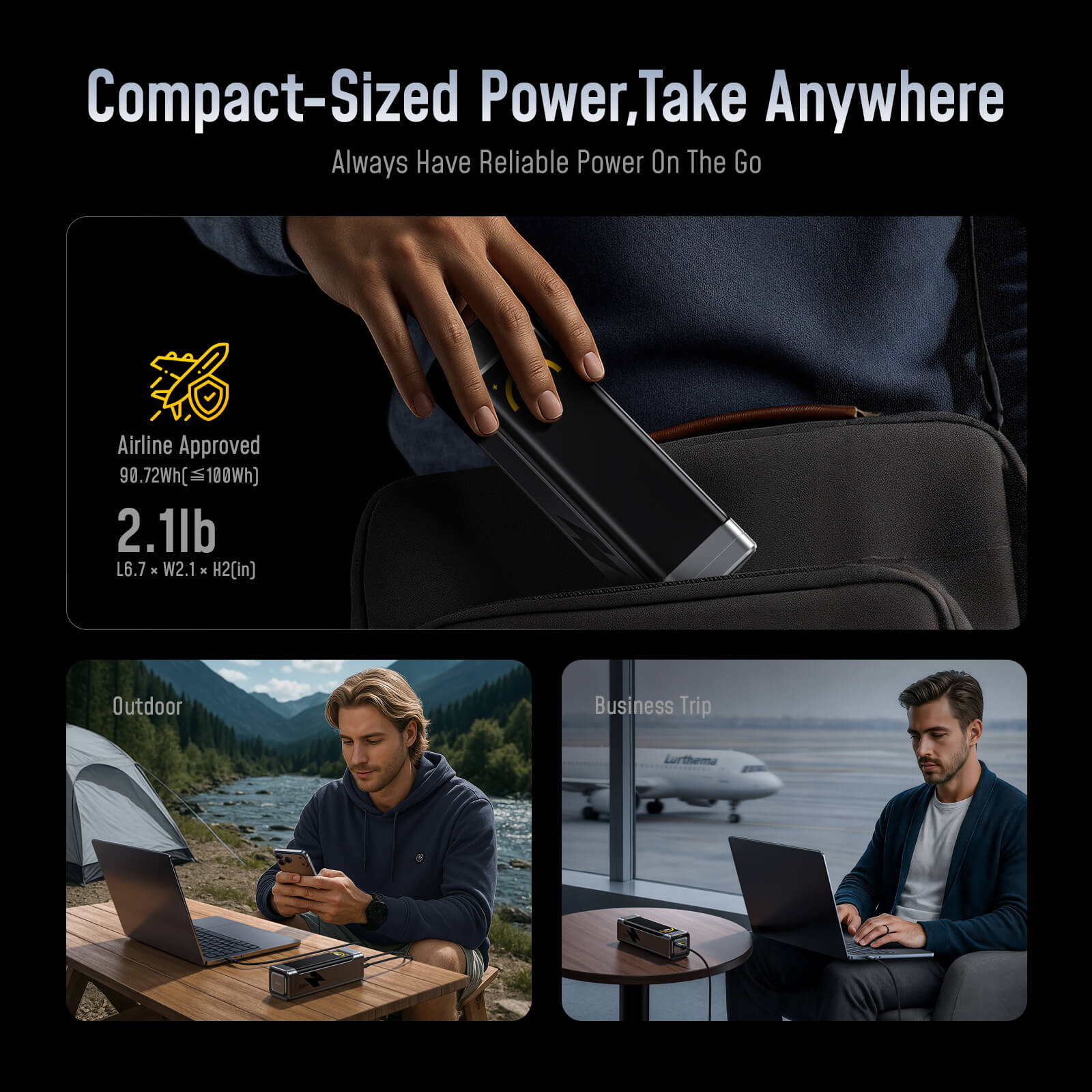 [NEW] AOHI The BLACK WARRIOR 25,200mAh 170W PD3.0 LED Display Power Bank with 240W C-C Cable