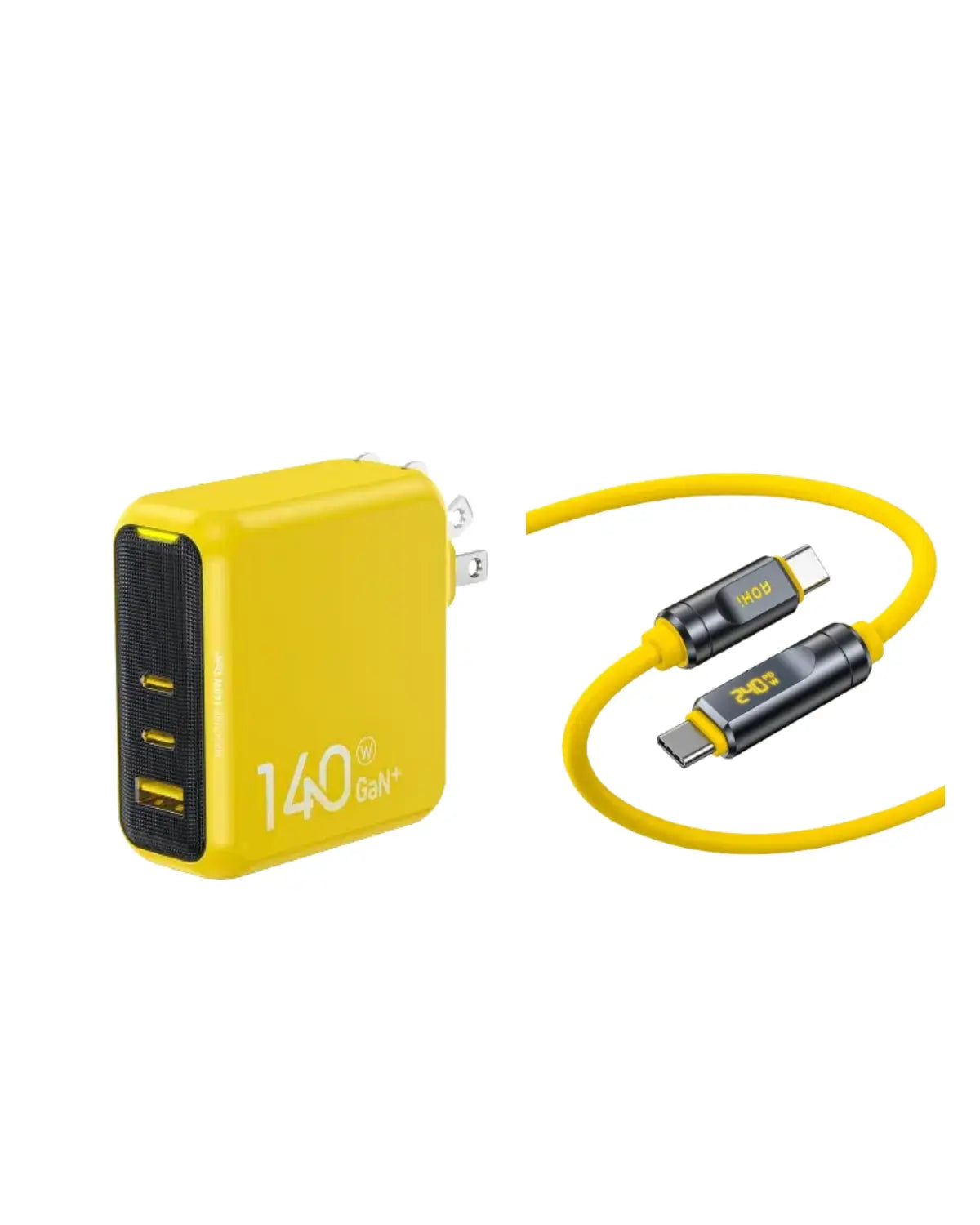 AOHI Magcube Pro 140W GaN+ Fast Charger with THE FUTURE Adonis USB4 2.0 USB-C to USB-C Cable AOHi