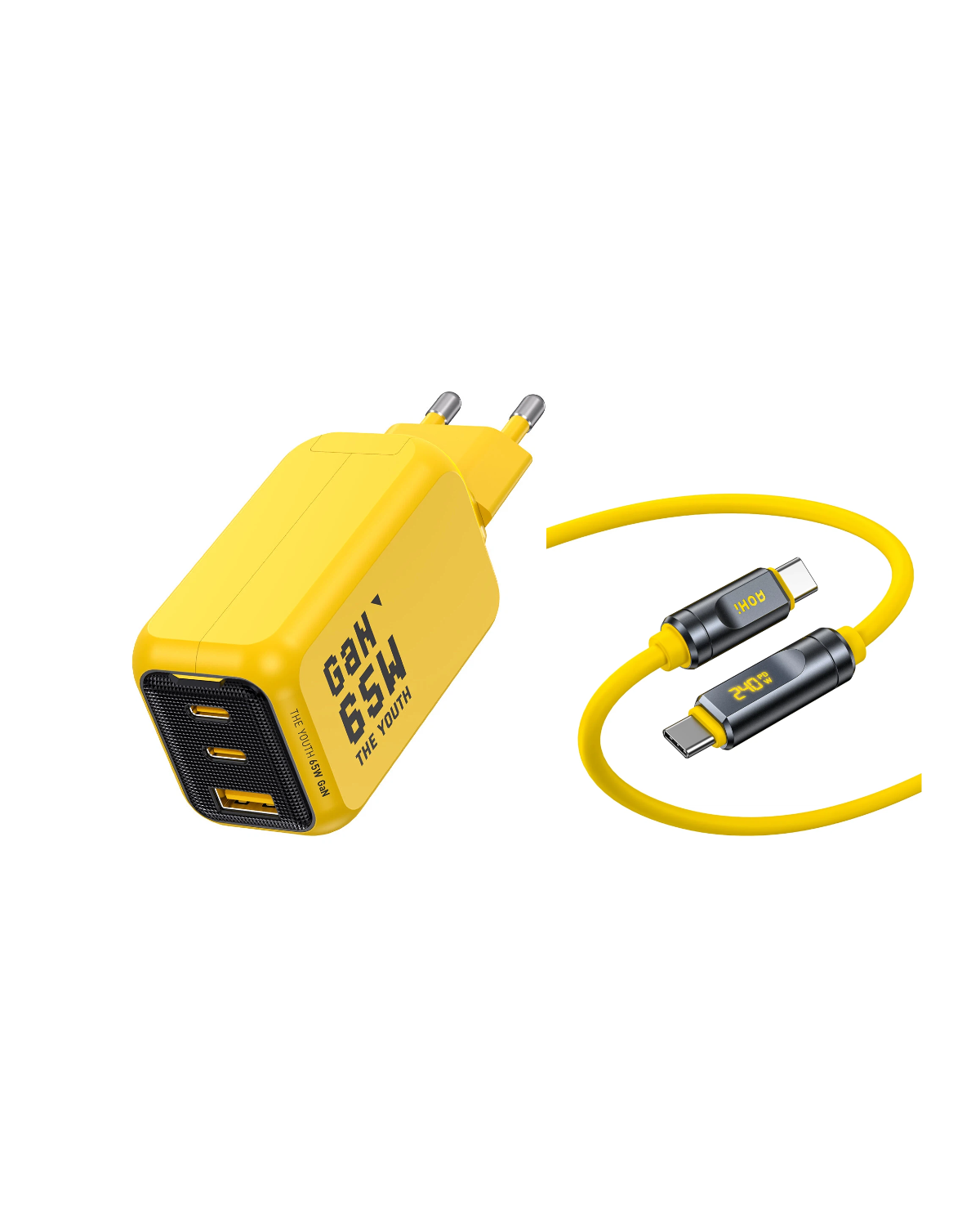 AOHI THE YOUTH PD/ PPS 65W GAN 3-Port Foldable Charger (EU) - AOHi