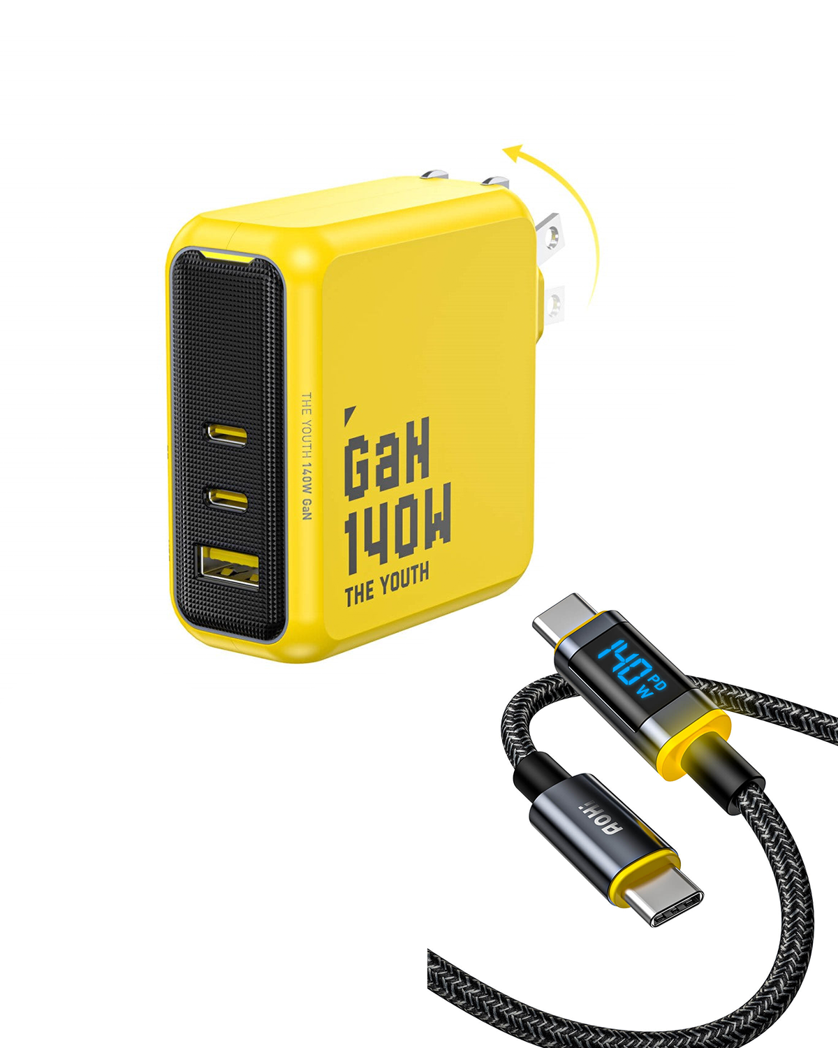 AOHI The Youth 140W PD3.1 GaN 3-Port Fast Charger