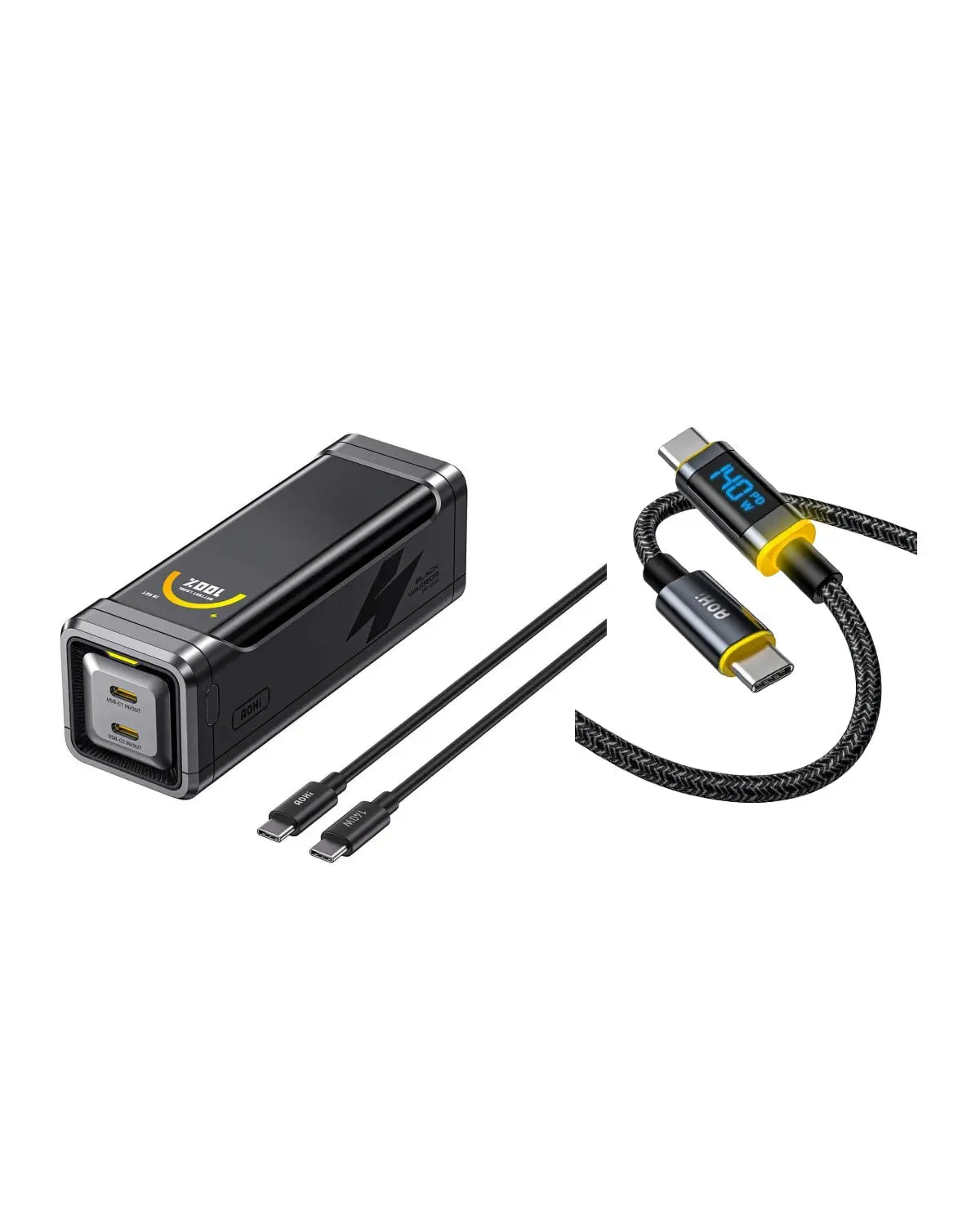[NEW] AOHI The BLACK WARRIOR 10,000mAh 65W PD3.0 LED Display Power Bank with 240W C-C Cable - AOHi