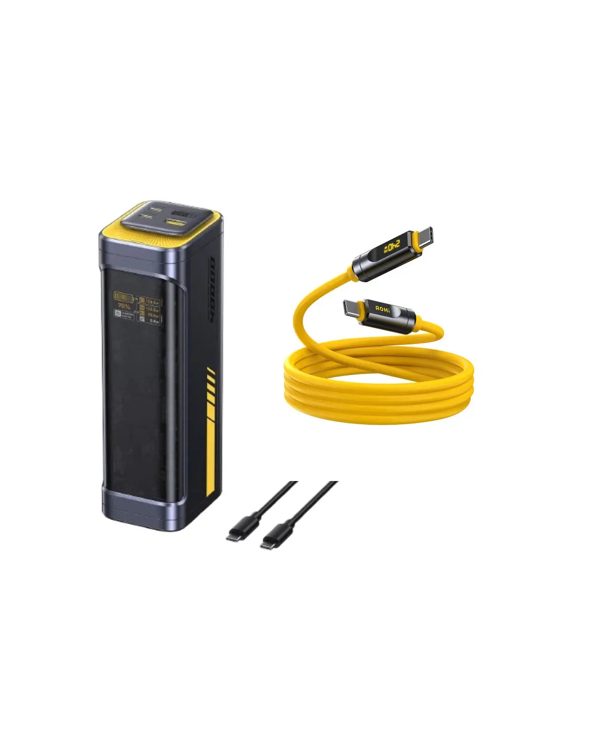 AOHI Starship 2-in-1 40000mAh PD3.1 140W Power Bank with THE FUTURE Adonis USB4 2.0 240W USB-C to USB-C Cable - AOHi