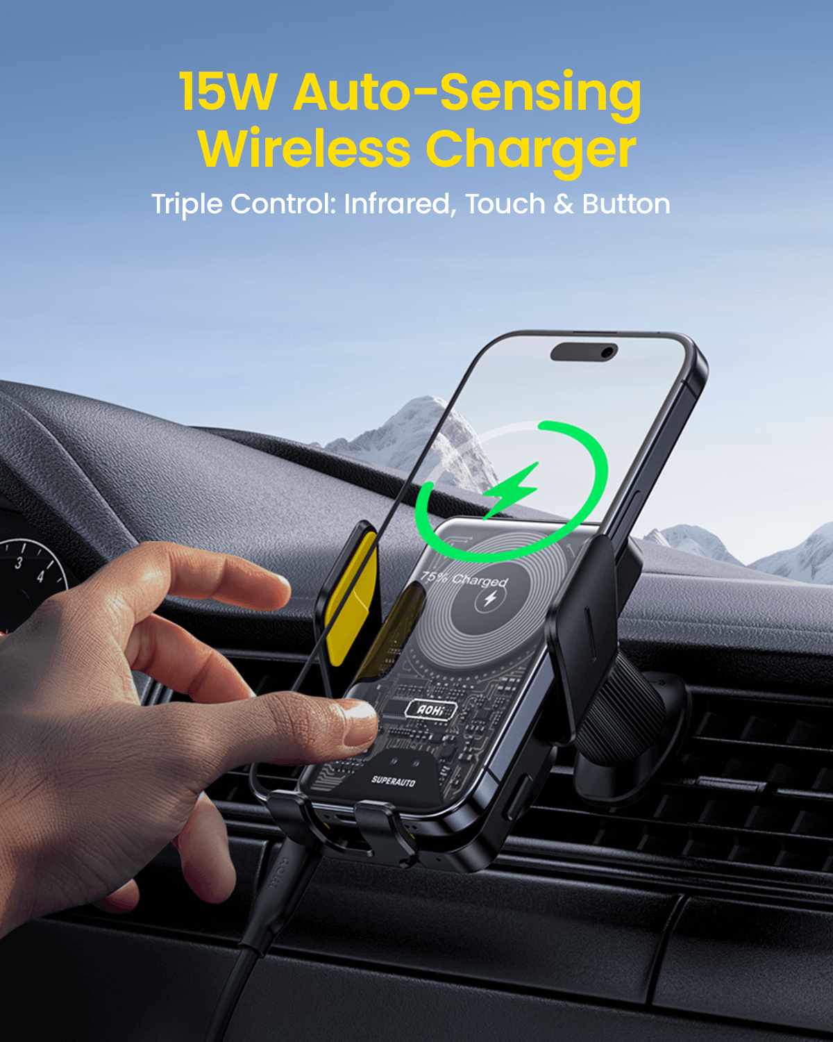 AOHI SUPERAUTO Smart Sensor Wireless Car Charger