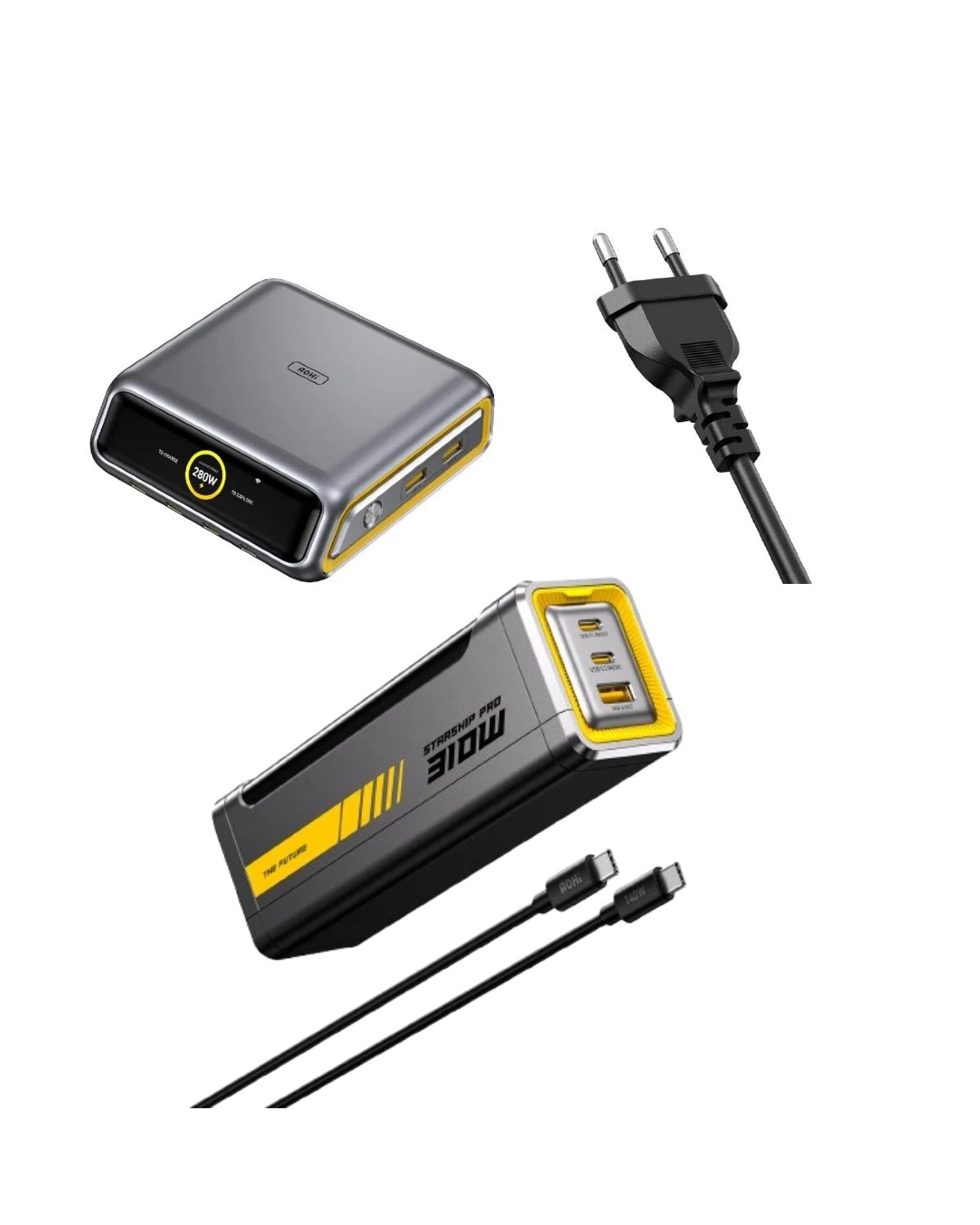 AOHI The Future AI PD3.2 280W 6-Port Desktop Charging Station with Starship Pro 310W 20,000mAh LED Power Bank