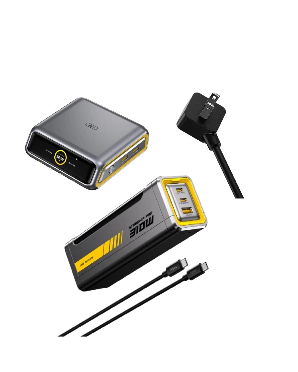AOHI The Future AI PD3.2 280W 6-Port Desktop Charging Station with Starship Pro 310W 20,000mAh LED Power Bank