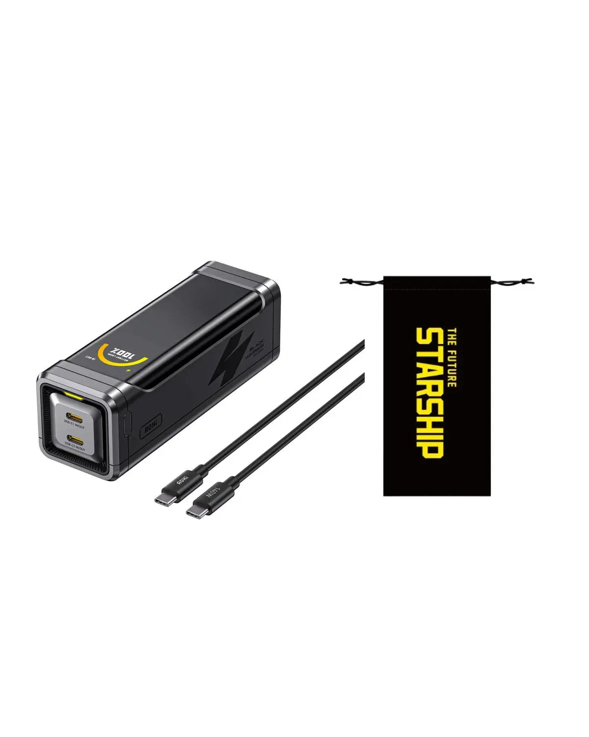 [NEW] AOHI The BLACK WARRIOR 10,000mAh 65W PD3.0 LED Display Power Bank with 240W C-C Cable - AOHi
