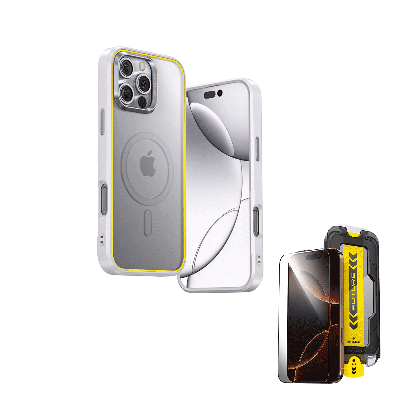 AOHi The Future MagArmor Magnetic Phone Case & Tempered Glass Set (For iPhone 16 Pro/ 16 Pro Max)