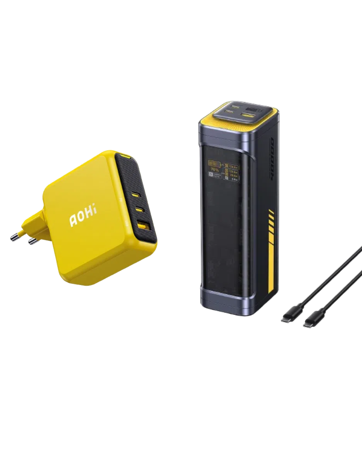 AOHI Starship 2-in-1 40000mAh PD3.1 140W Power Bank with 140W Magcube Pro GaN+ 3-Port Fast Charger (EU) AOHI