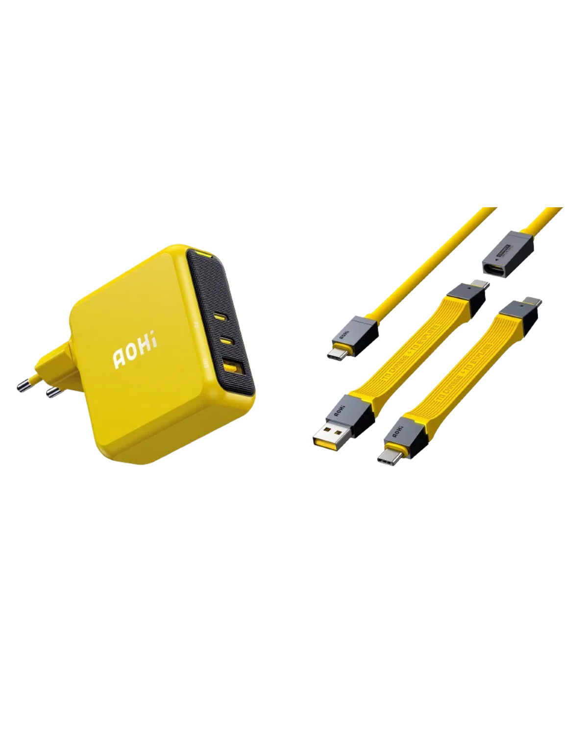 AOHI Magcube Pro 140W GaN+ Fast Charger with USB4 PD 3.1 Racing Cable Set (40Gbps/ 240W/ 8K)