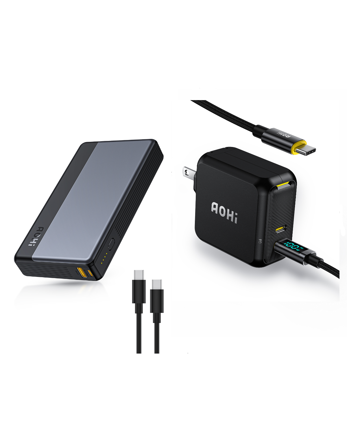 AOHI 30000mAh 100W PD Power Bank with 100W GAN+ Fast Charger - AOHi