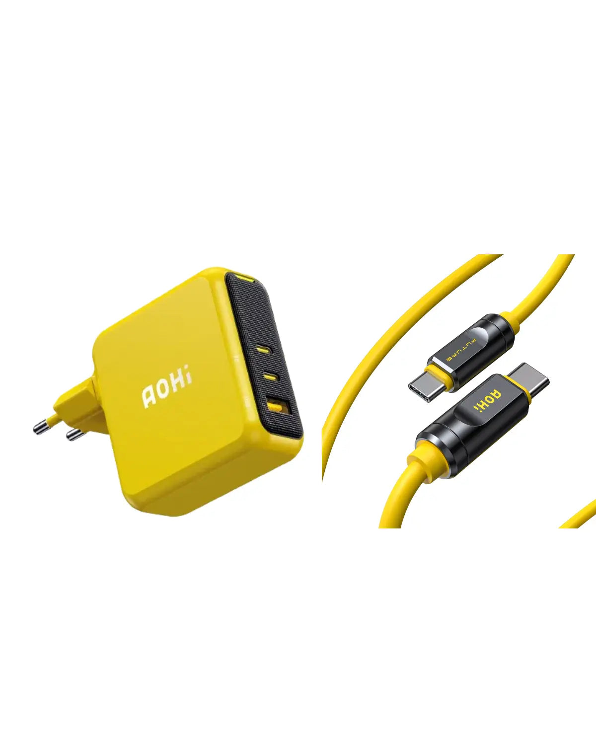 AOHI Magcube Pro 140W GaN+ Fast Charger with THE FUTURE Adonis USB4 2.0 USB-C to USB-C Cable AOHi