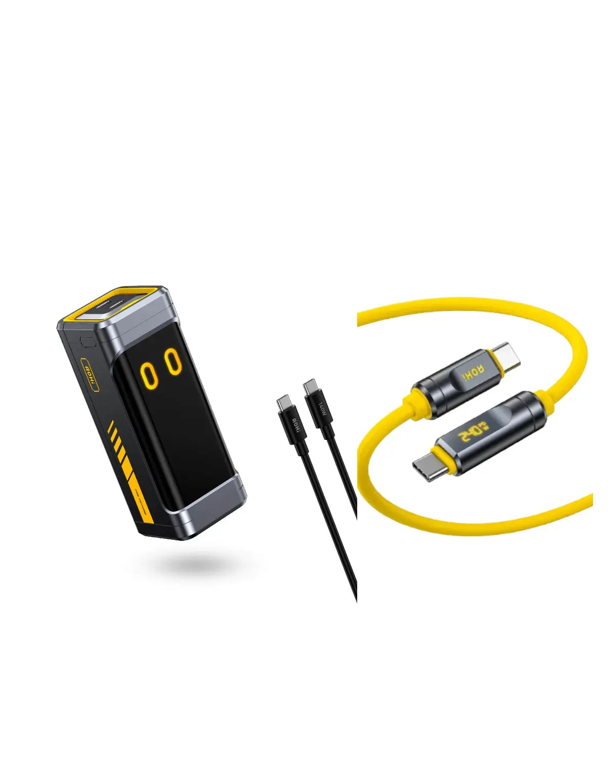 The FUTURE STARSHIP PRO PD 3.1 210W 10000mAh Power Bank with THE FUTURE Adonis USB4 2.0 USB-C to USB-C Cable AOHI