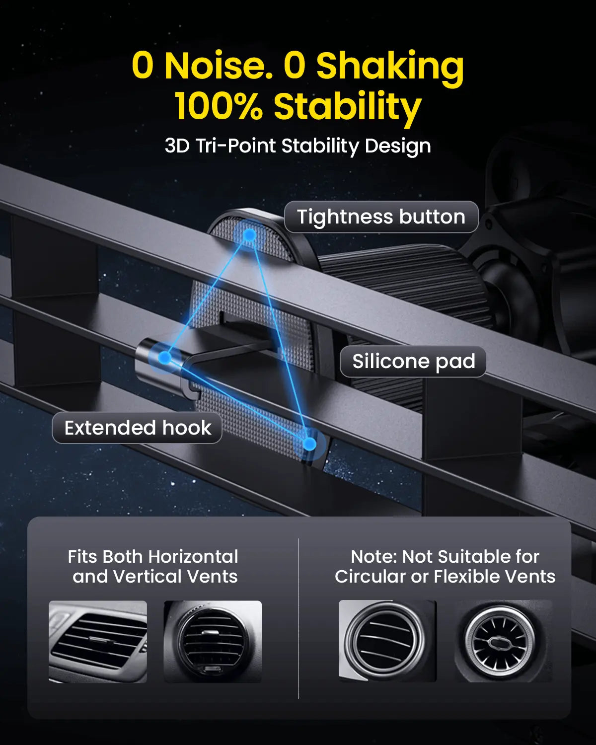 AOHI SUPERAUTO Smart Sensor Wireless Car Charger with 3.3FT C-C Cable AOHi