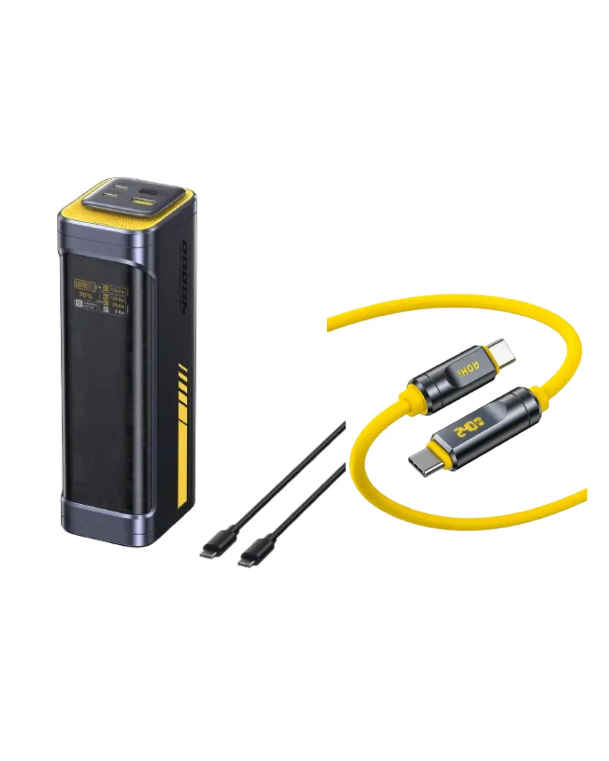 AOHI Starship 2-in-1 40000mAh PD3.1 140W Power Bank with THE FUTURE Adonis USB4 2.0 USB-C to USB-C Cable AOHI