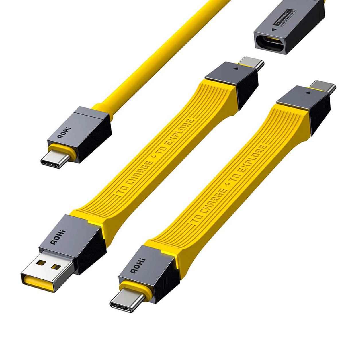 AOHI The Future 4-In-1 Splicable USB4 PD 3.1 Racing Cable Set (40Gbps/  240W/ 8K)