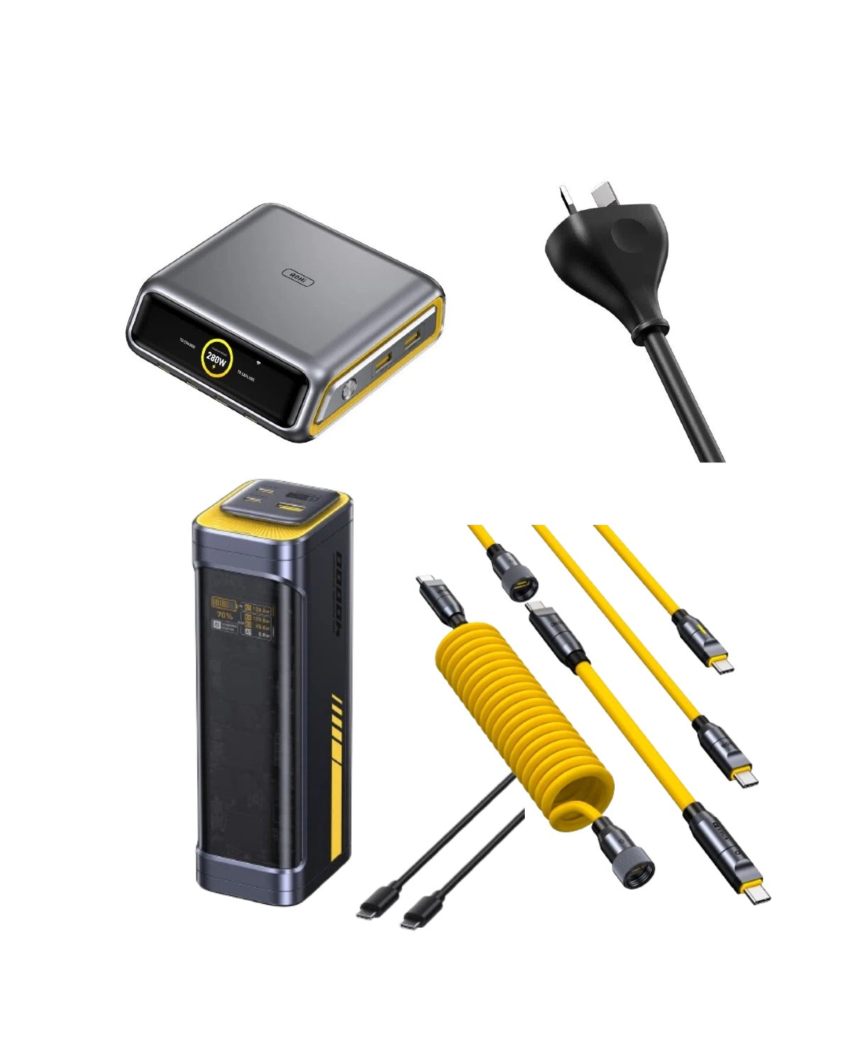 AOHI The Future AI PD3.2 280W 6-Port Desk Station +Starship 40000mAh 140W Power Bank +240W PRO Future Power Cable Set
