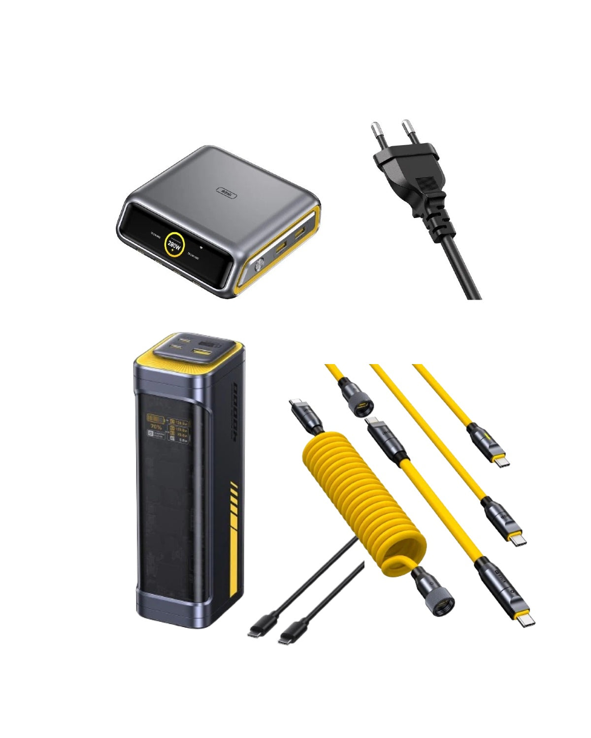AOHI The Future AI PD3.2 280W 6-Port Desk Station +Starship 40000mAh 140W Power Bank +240W PRO Future Power Cable Set